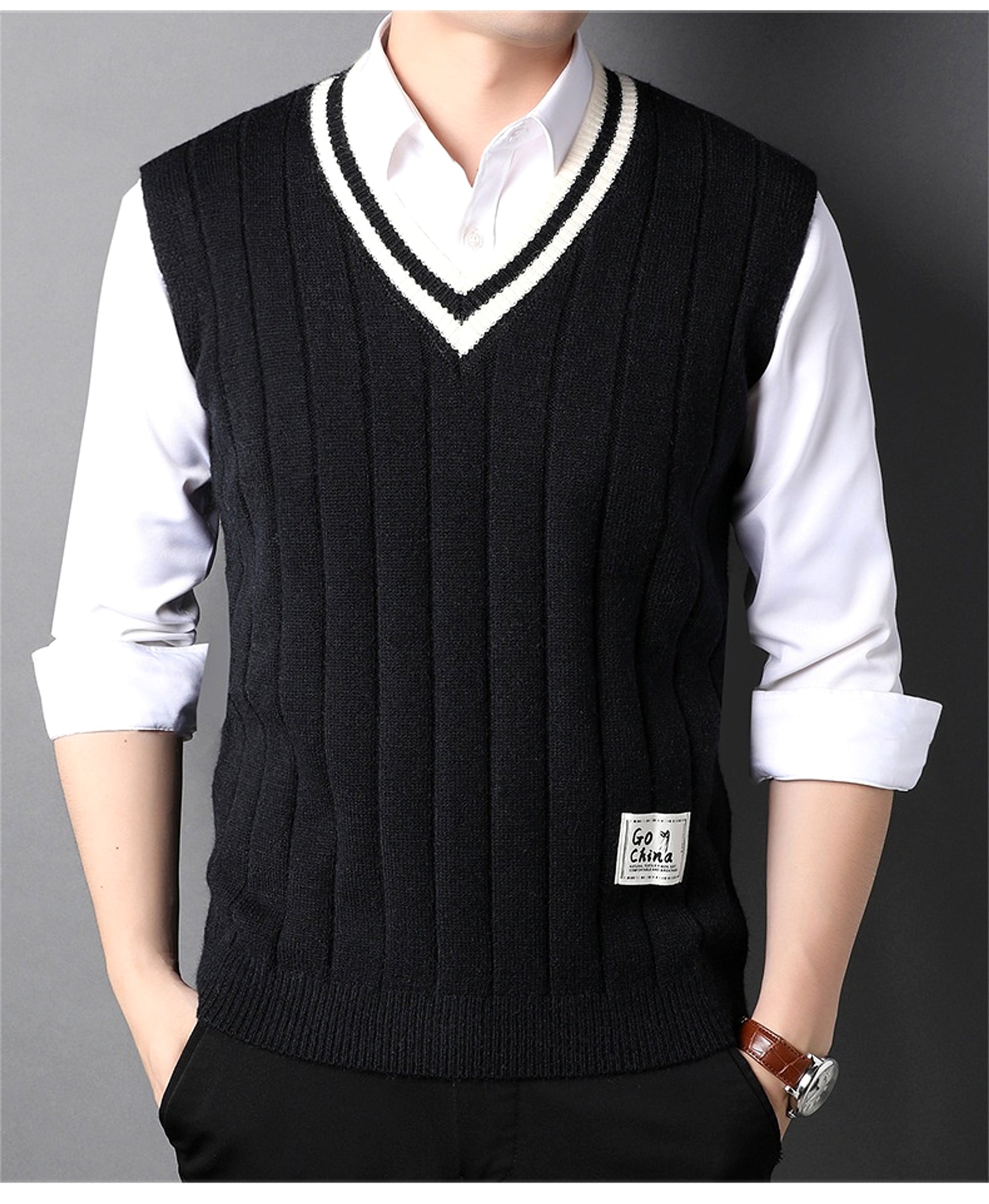 Vest Men's Sleeveless Thermal Sweater - enhanced image 8