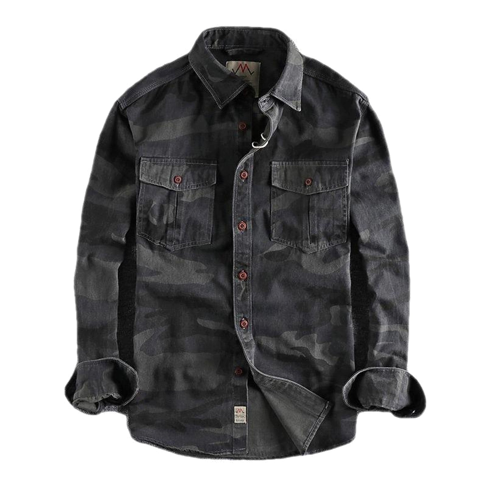 Washed Camouflage American Overalls Long Sleeve DressShirt Men - enhanced image 8