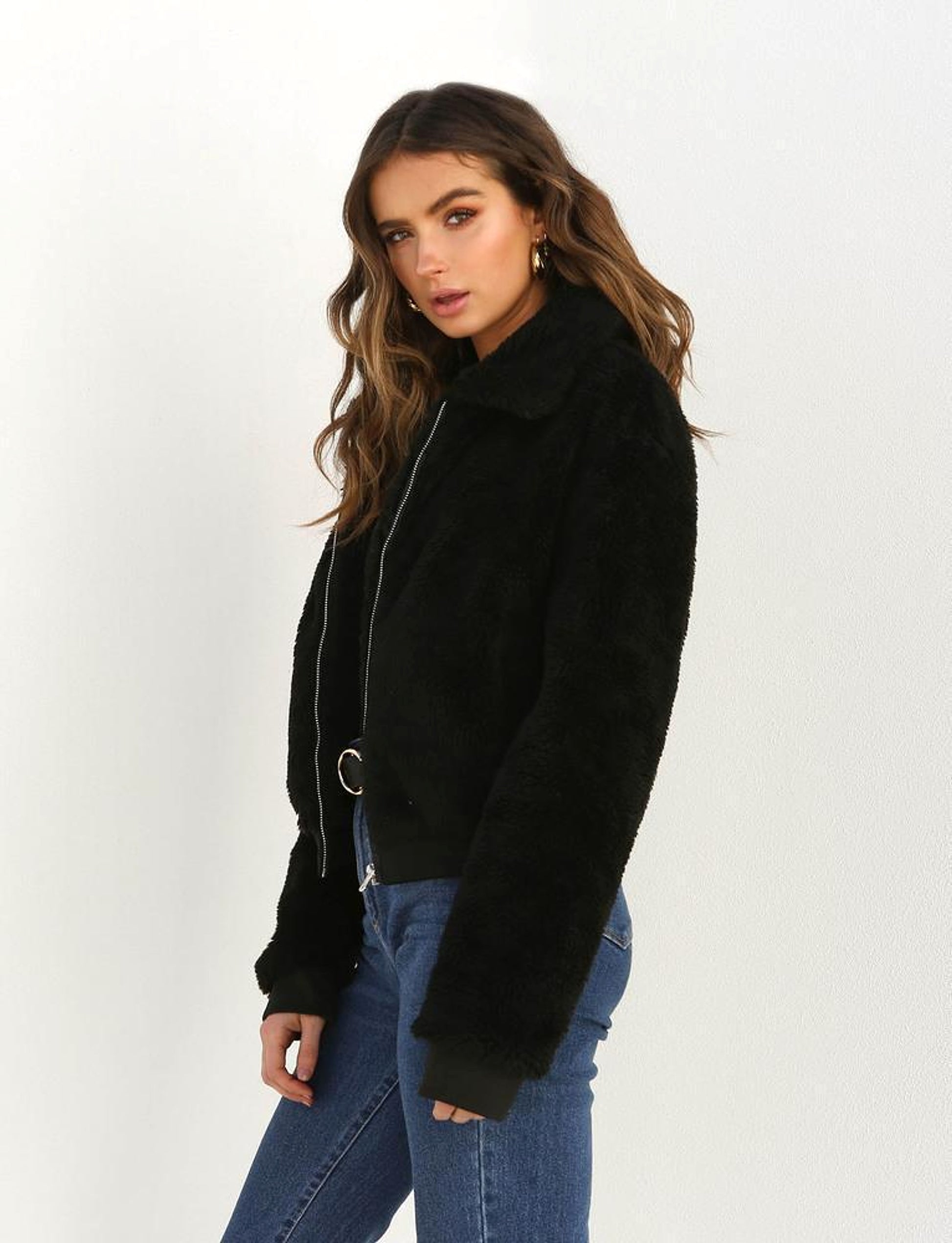 Winter Autumn Women Lapel Zipper Jacket Coat - enhanced image 8