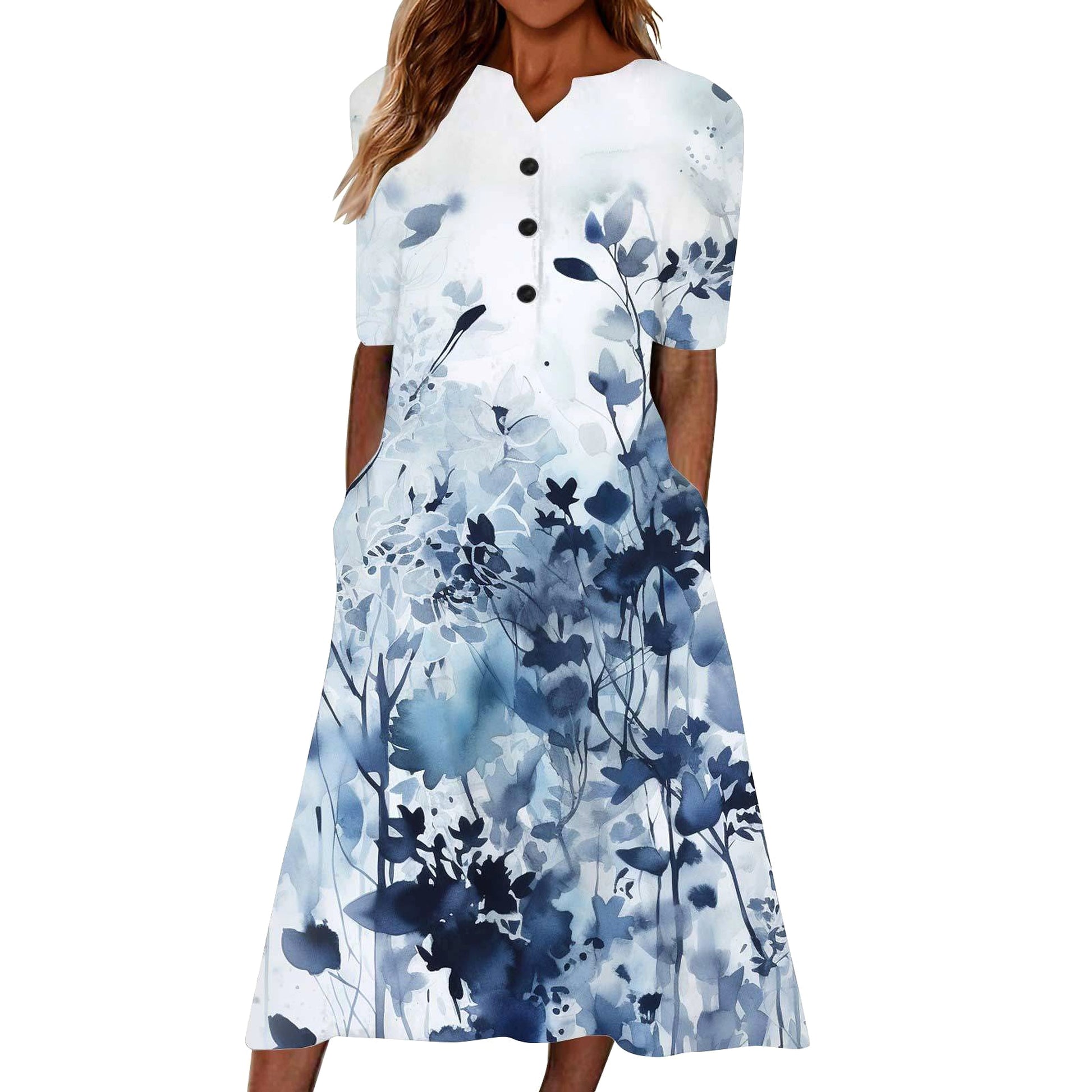 Women’s Summer Midi Dress – Casual, Light & Pocket-Ready - enhanced image 8