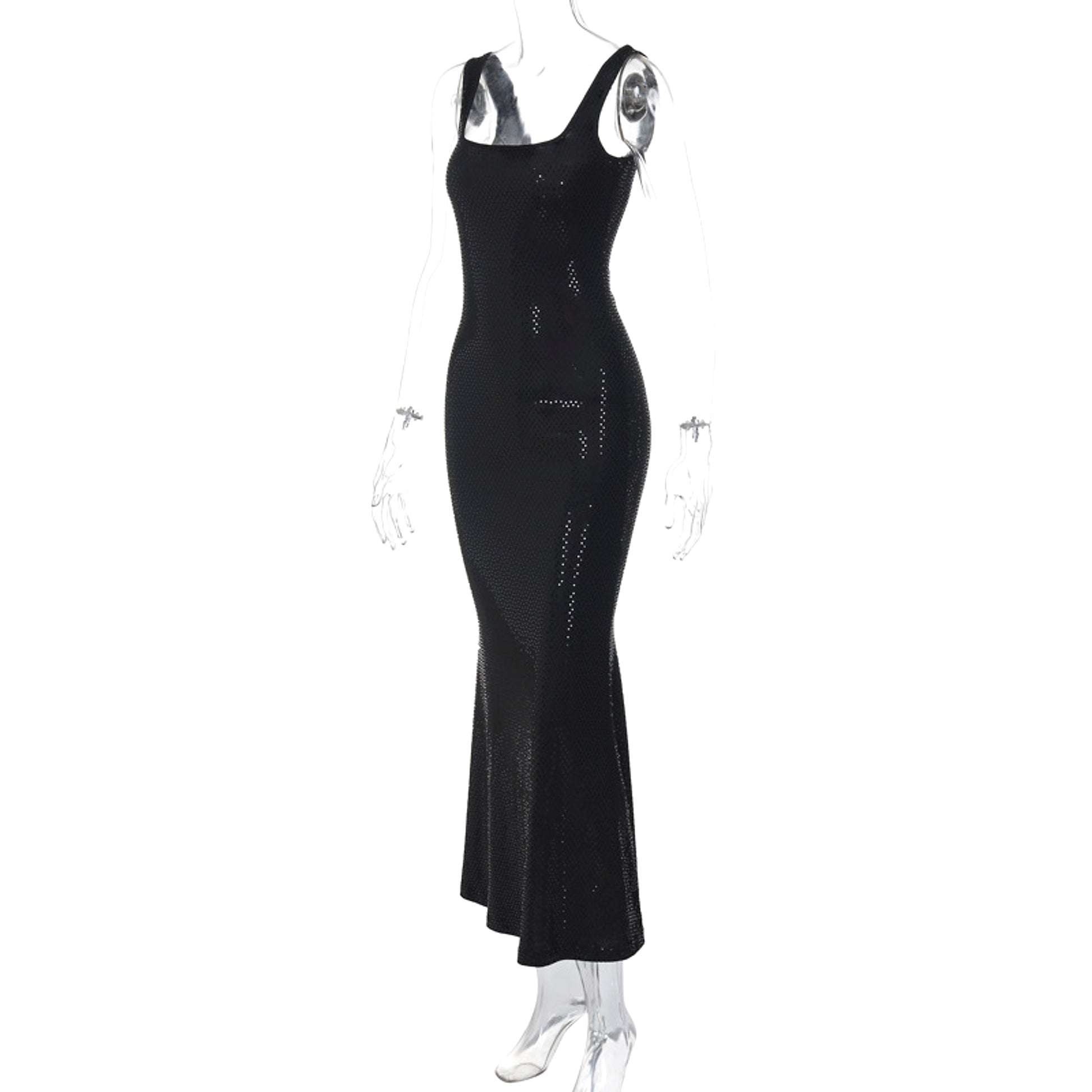 Women's Low-cut U-neck Sequin Hot Drilling Hip Spaghetti Straps Dress - enhanced image 8
