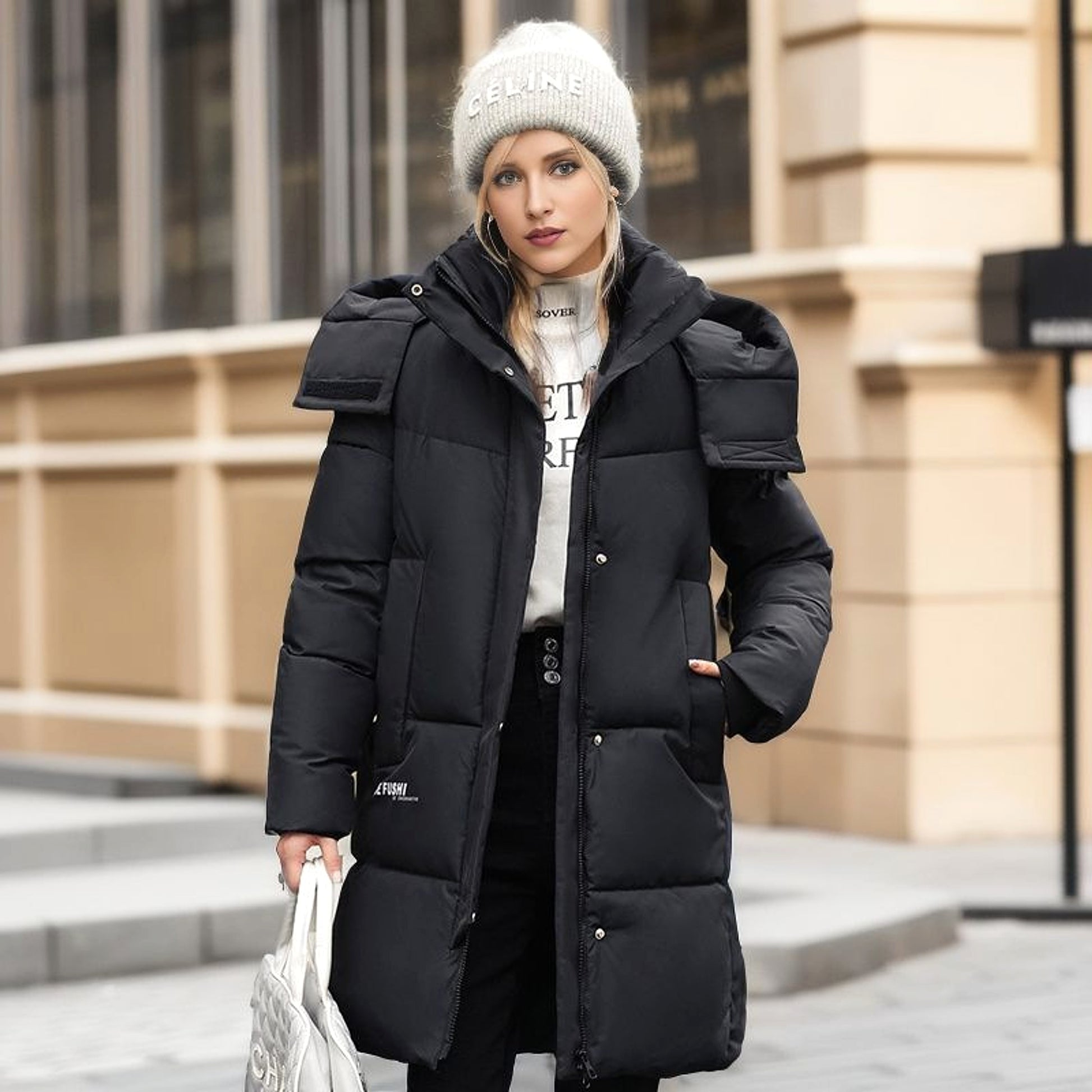 A1. Women's Simple Thickened Cotton Padded Coat Jacket - enhanced image 8