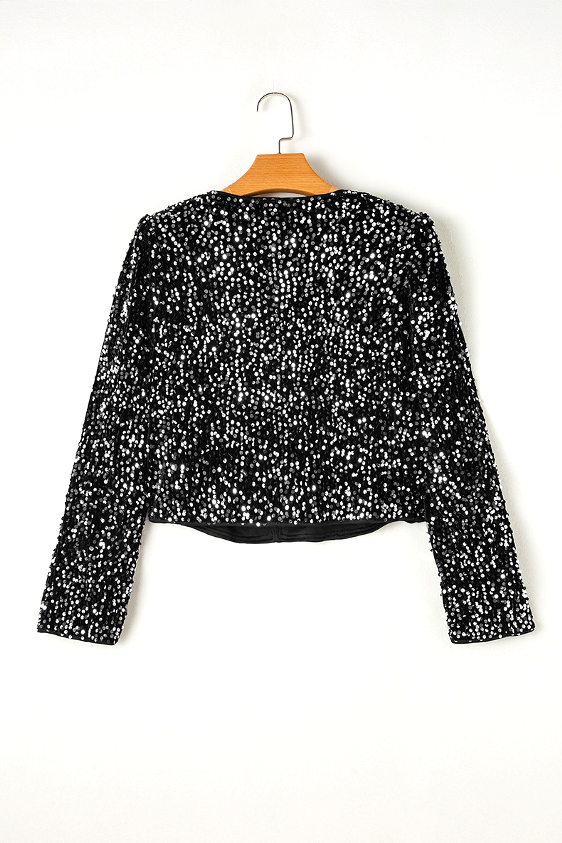 Women's Trendy Short Sequin Jacket – Sparkling Fashion Statement - enhanced image 8