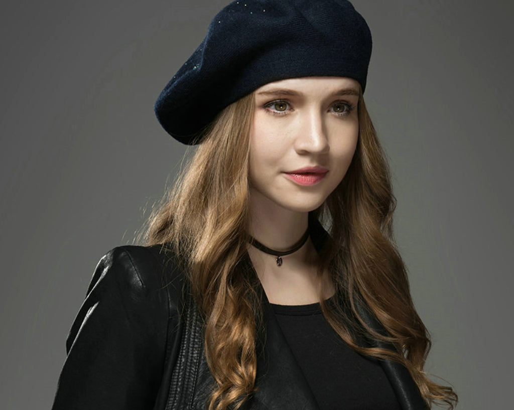 Wool warm beret hat cap - enhanced image 8