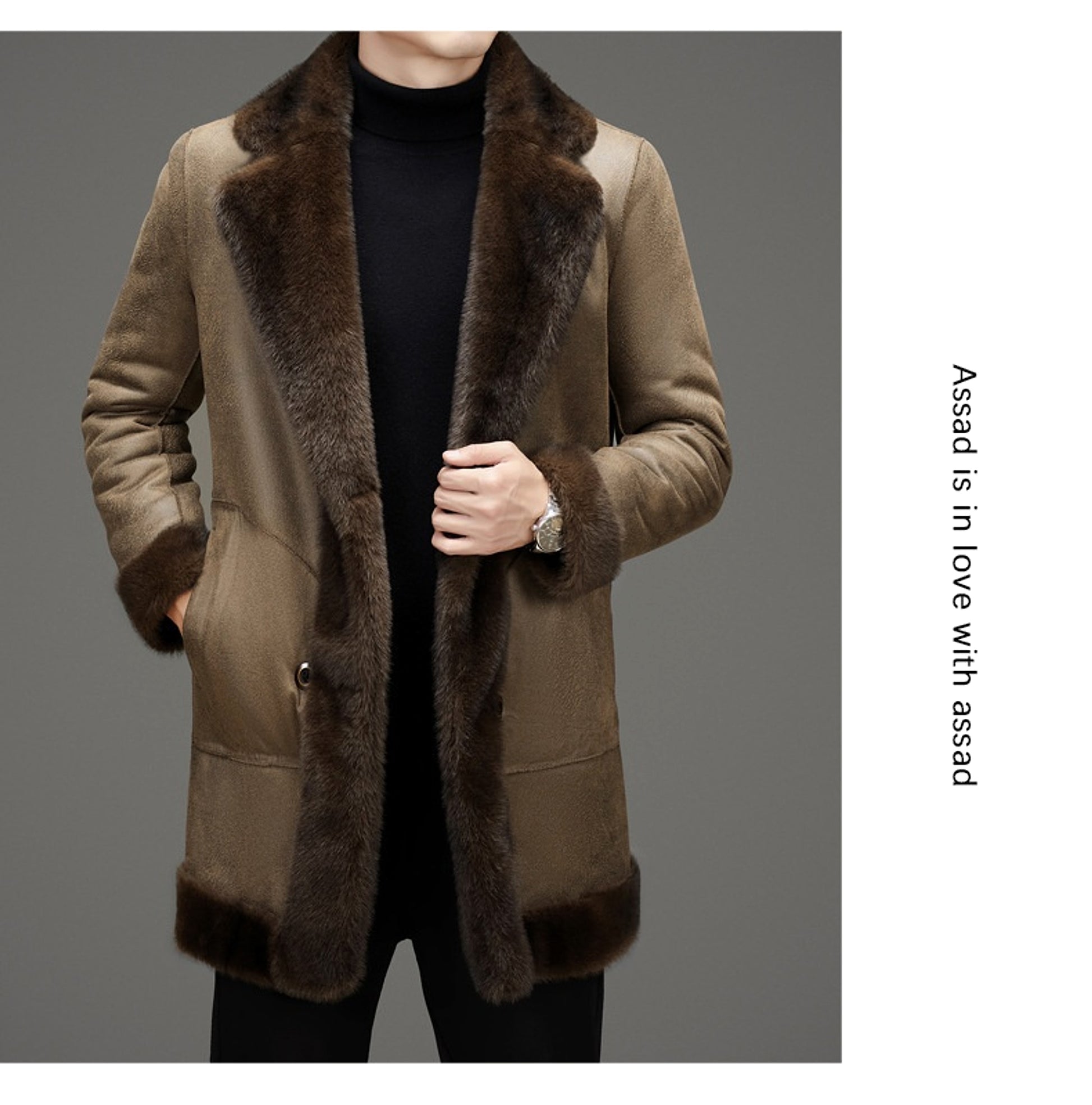 Xuelan Mink Fur Warm Coat On Both Sides Jacket Ment - enhanced image 8