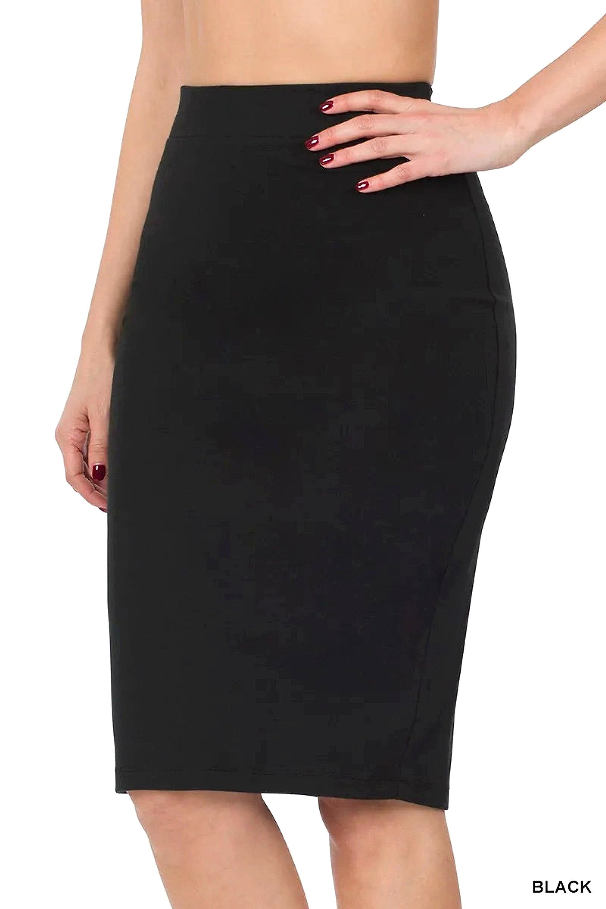 Zenana Premium Cotton Basic Knee Skirt - enhanced image 8