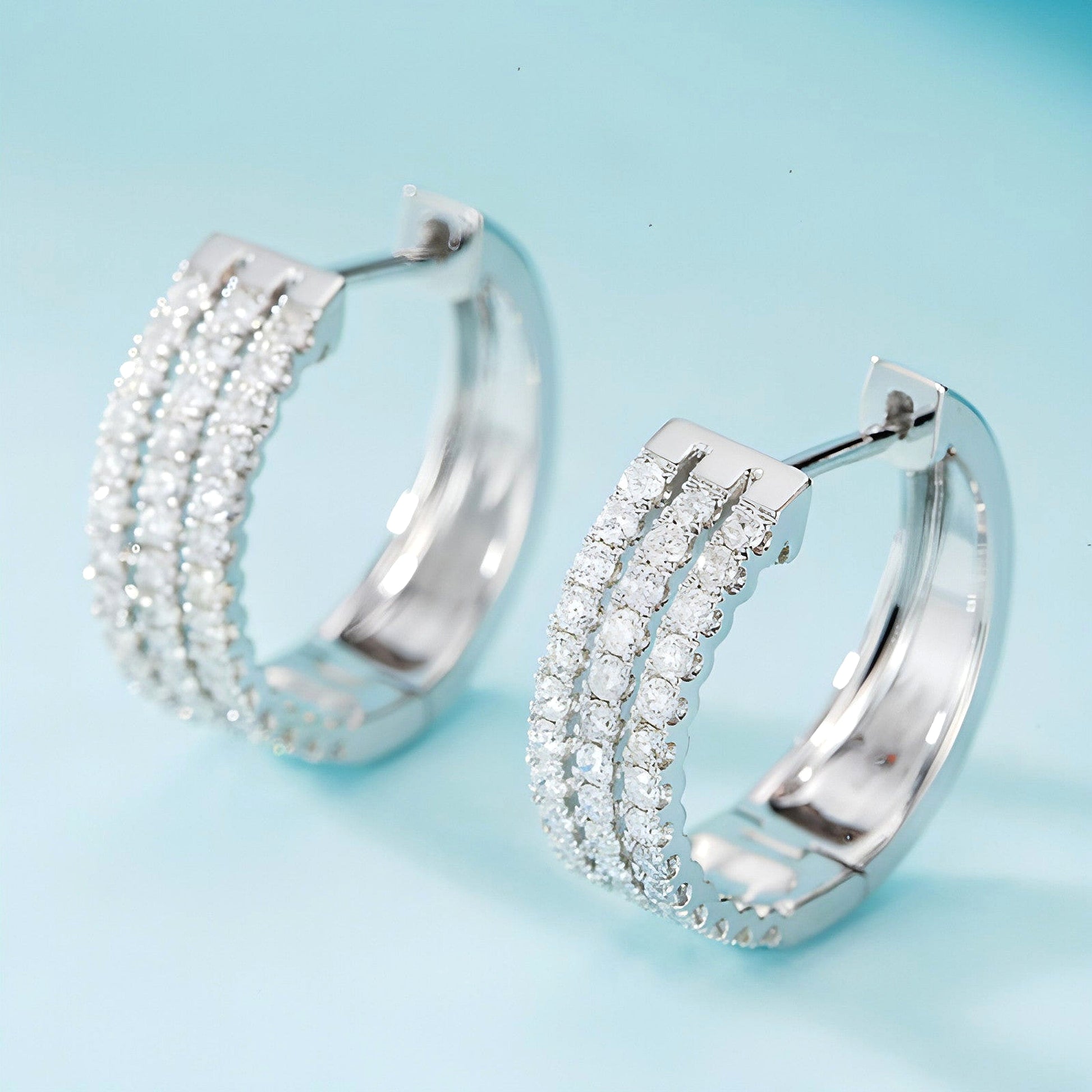 Eternal Elegance 18K Diamond Earrings in Platinum - enhanced image 9