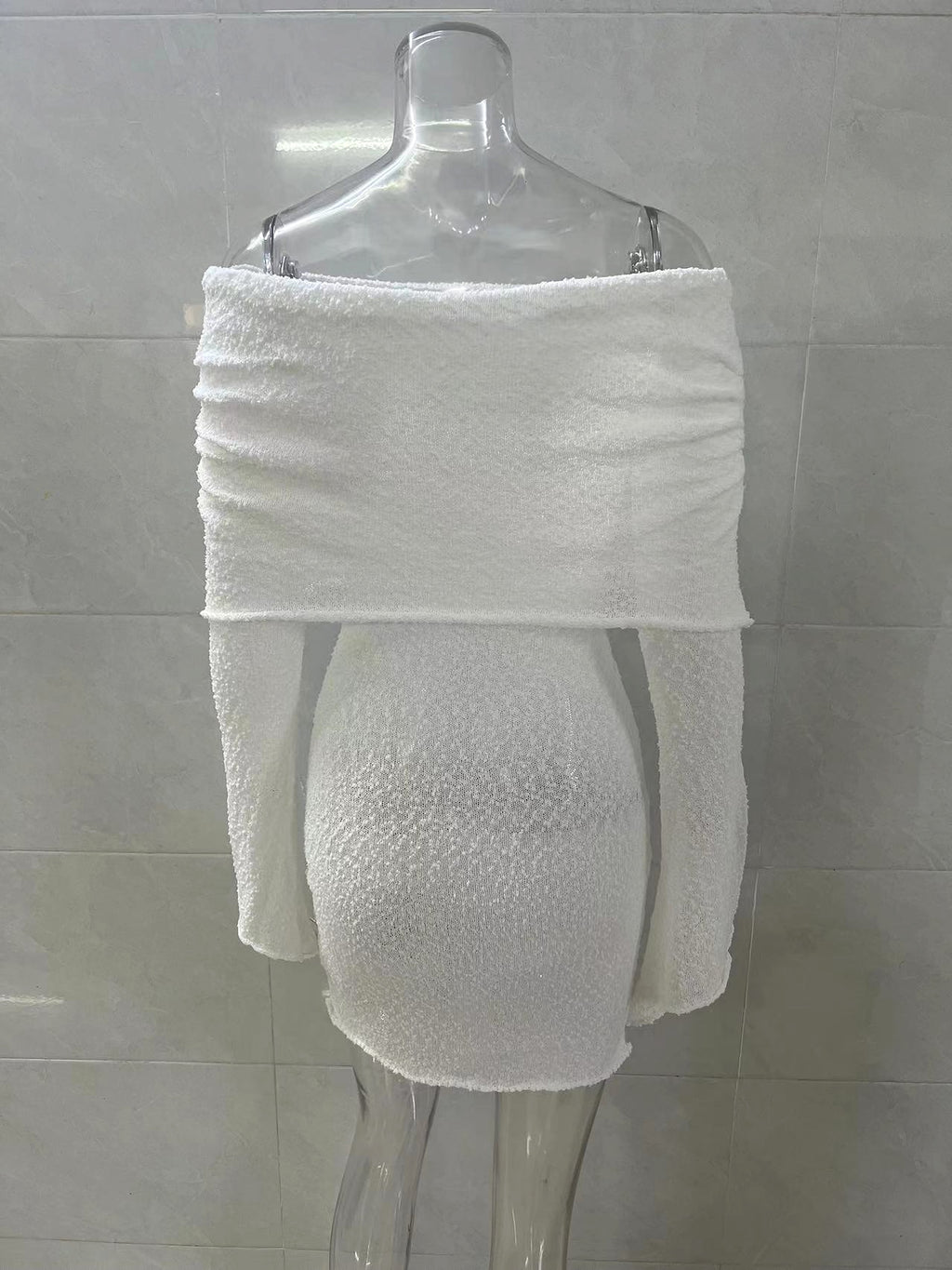 25 Edition – Off-Shoulder Knit Bodycon Dress - enhanced image 9