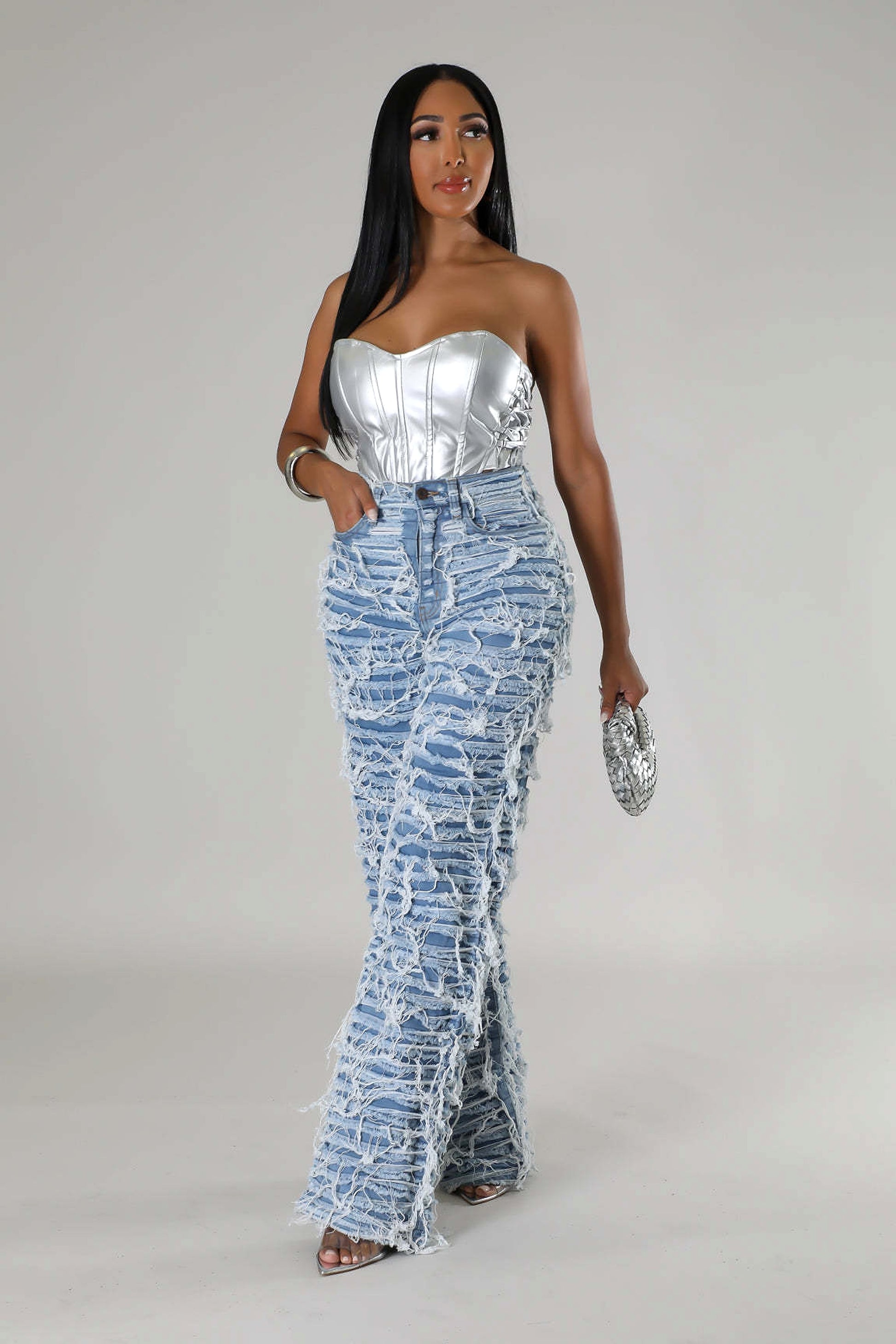 25 Edition – Women’s High Waist Ripped Tassel Denim Pants - enhanced image 9