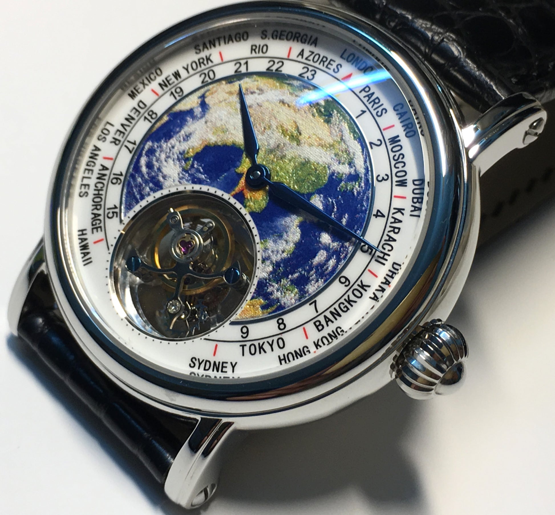 3D Globe Tourbillon Round Watch Fashion - enhanced image 9