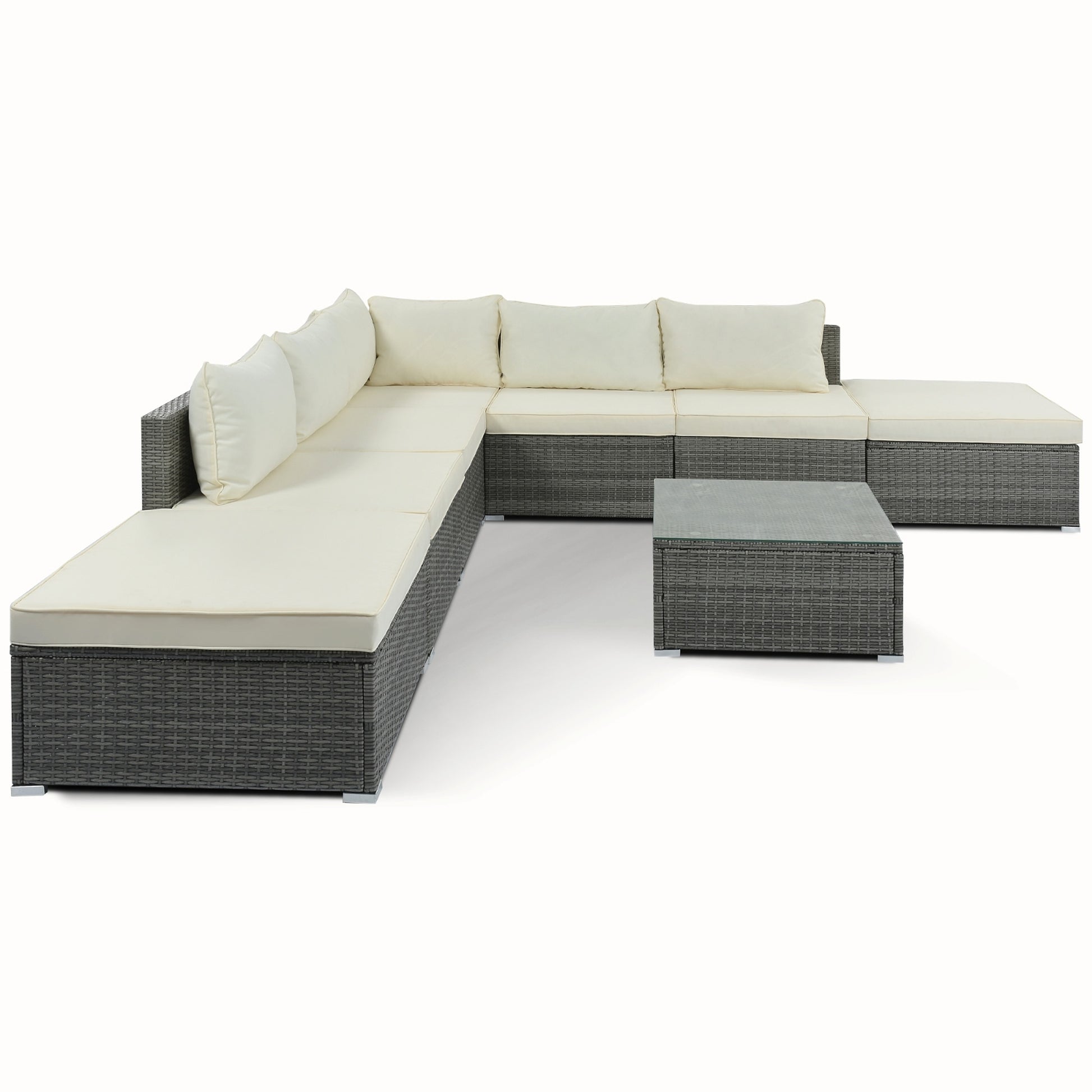 LuneluX_Home – 8-Piece Wicker Patio Conversation Set with Cushions - enhanced image 9