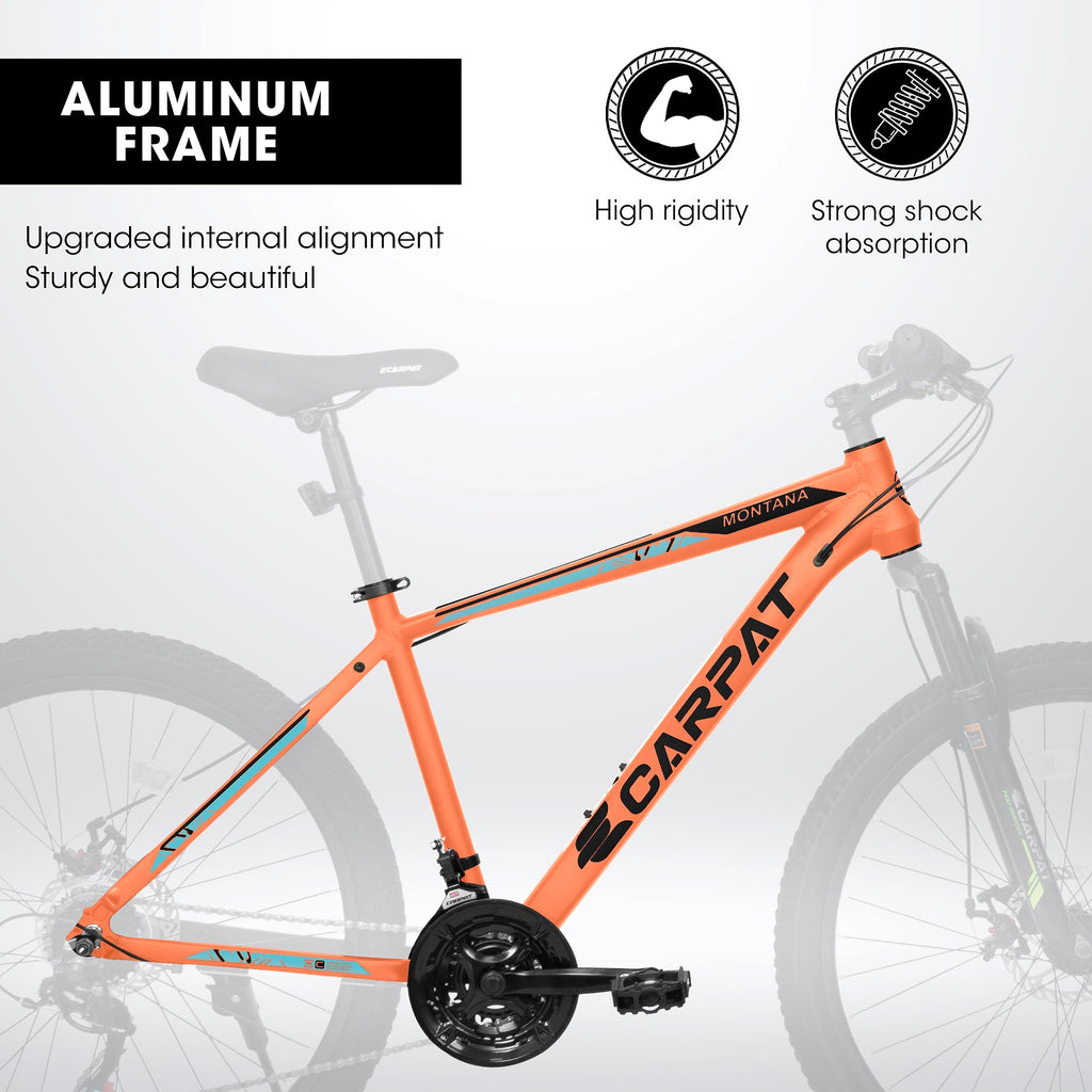 TrailLite™ – 26" ALUMINIUM Mountain Bike (21-Speed, Dual Disc, Orange) - enhanced image 9
