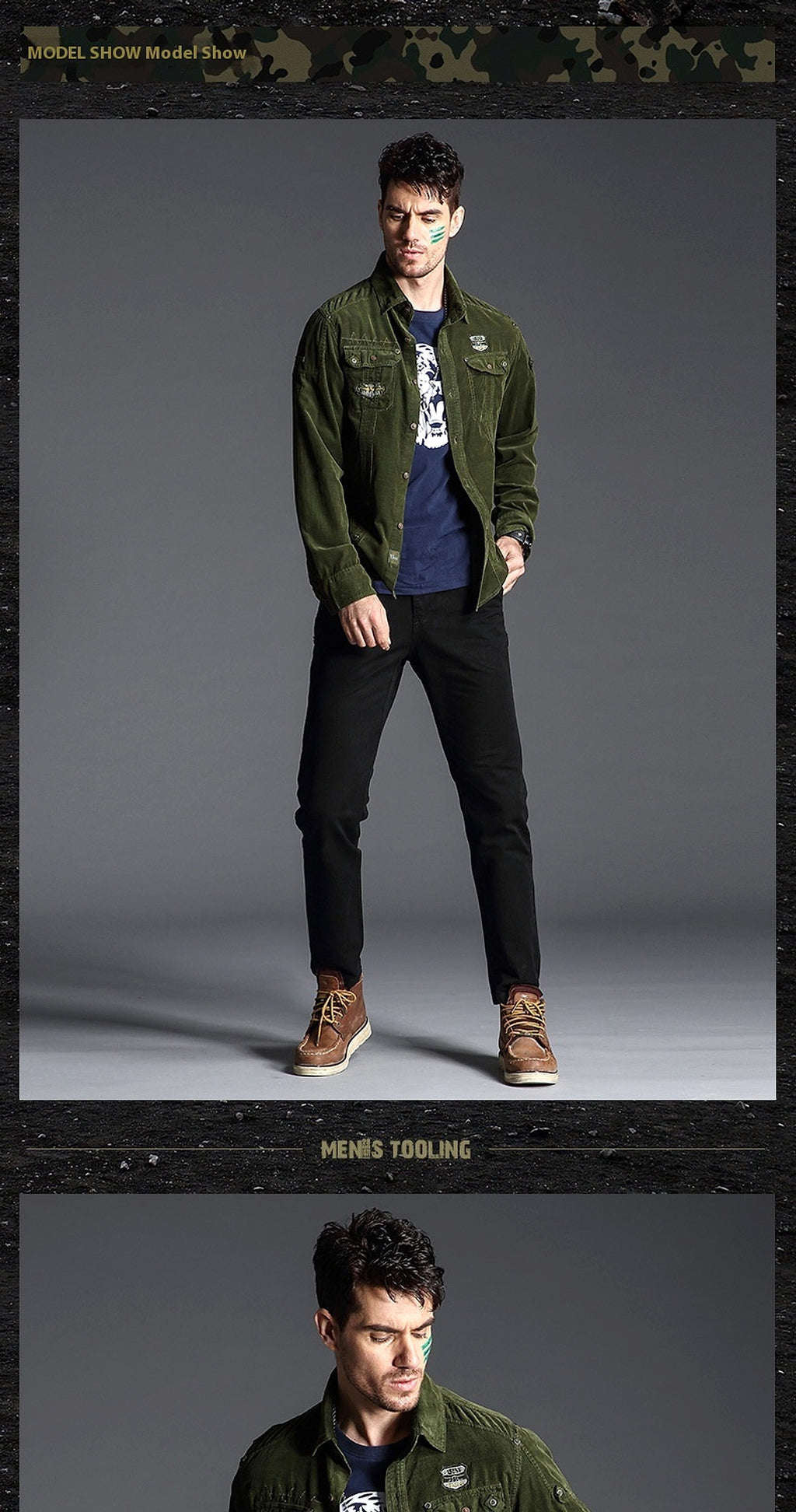 American Plus Size Workwear Outdoor Sports Cotton Long Sleeve DressShirt Men - enhanced image 9