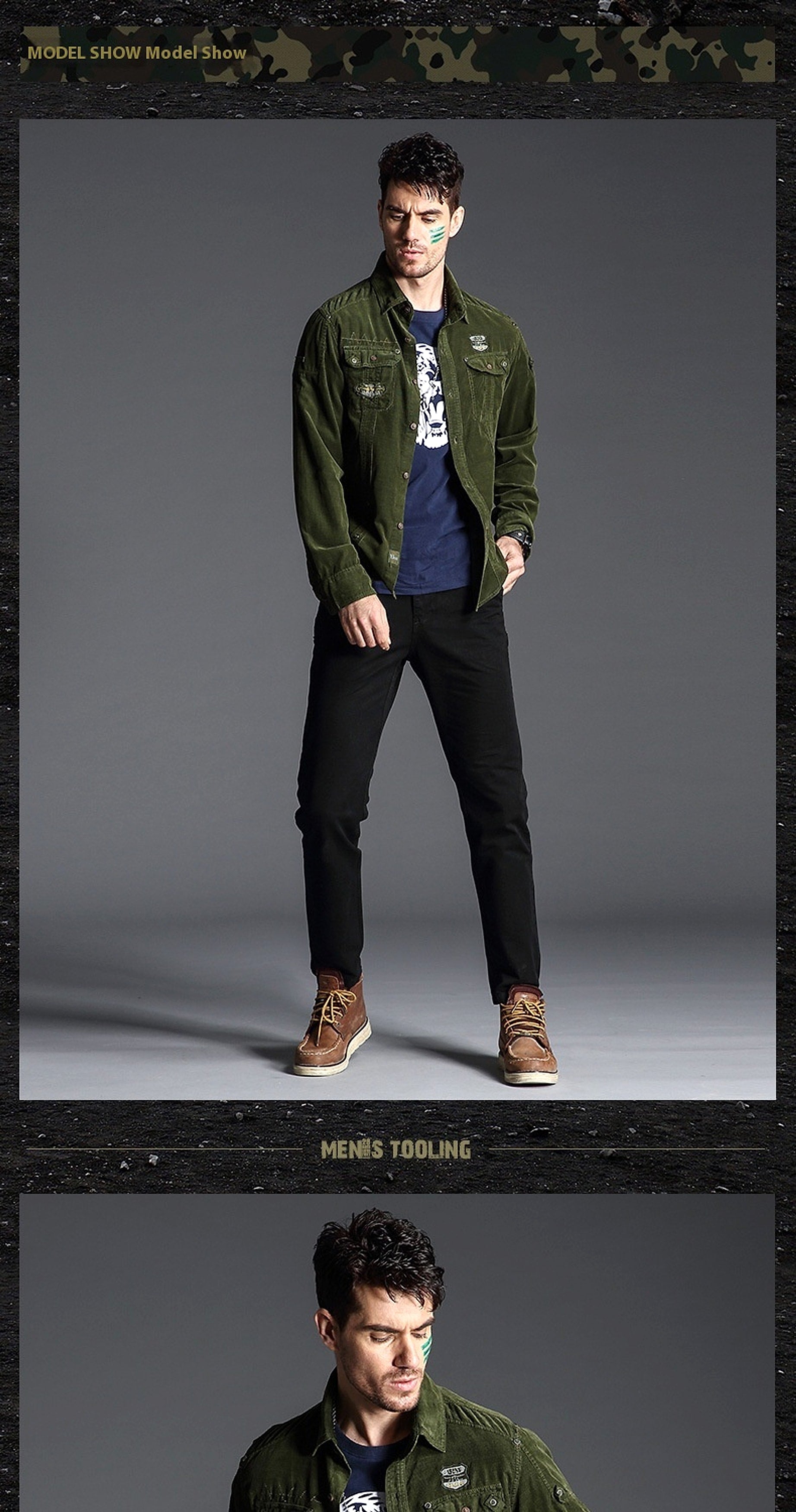 American Plus Size Workwear Outdoor Sports Cotton Long Sleeve DressShirt Men - enhanced image 9