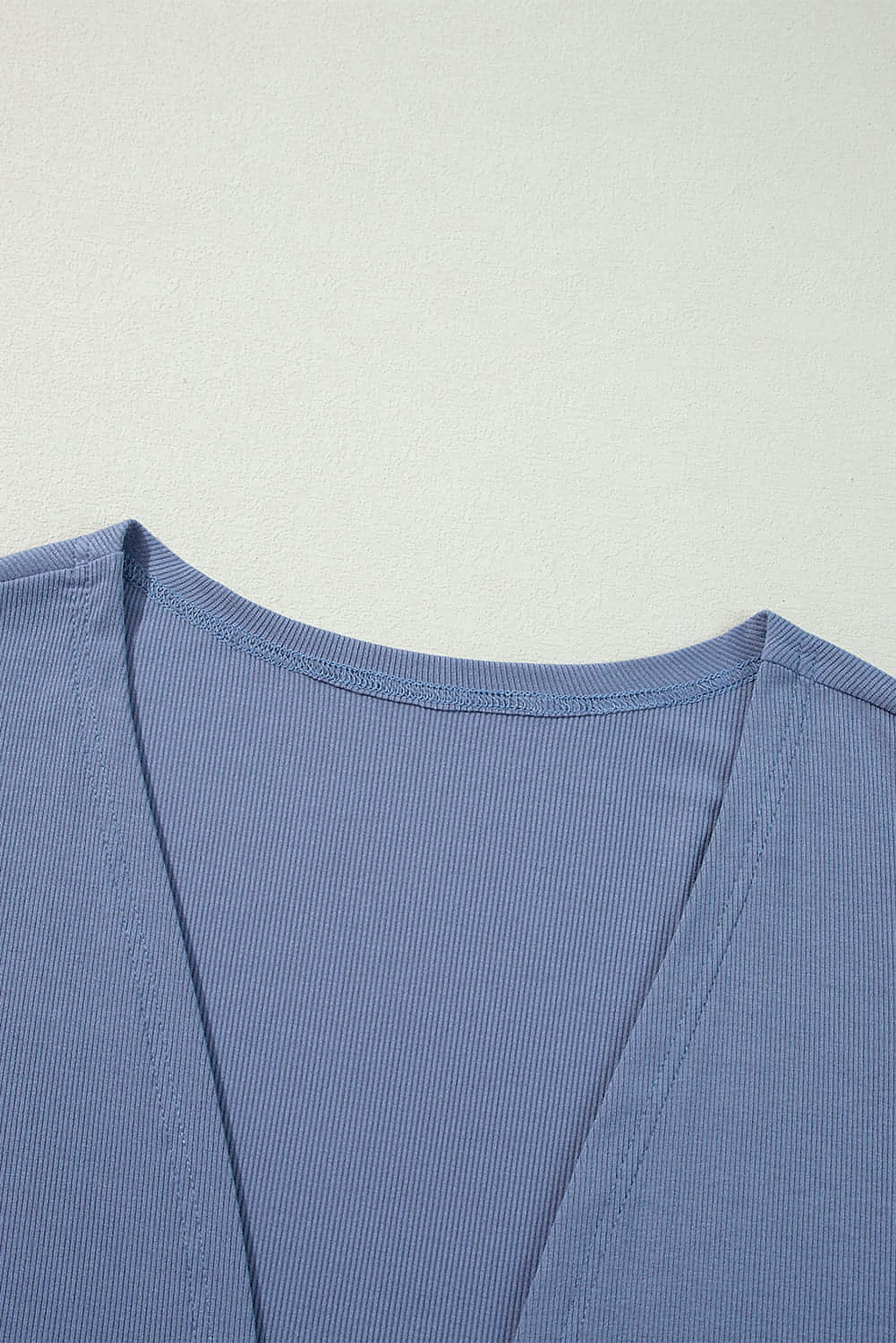 Ashleigh Blue Solid Color Rib Knit Open Front Tunic Cardigan - enhanced image 9