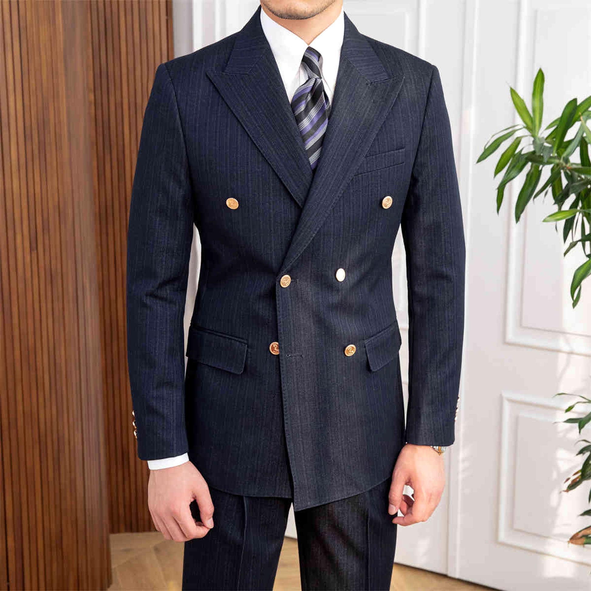 Gentluxe™ – Autumn Double-Breasted Slim Fit Suit - enhanced image 9