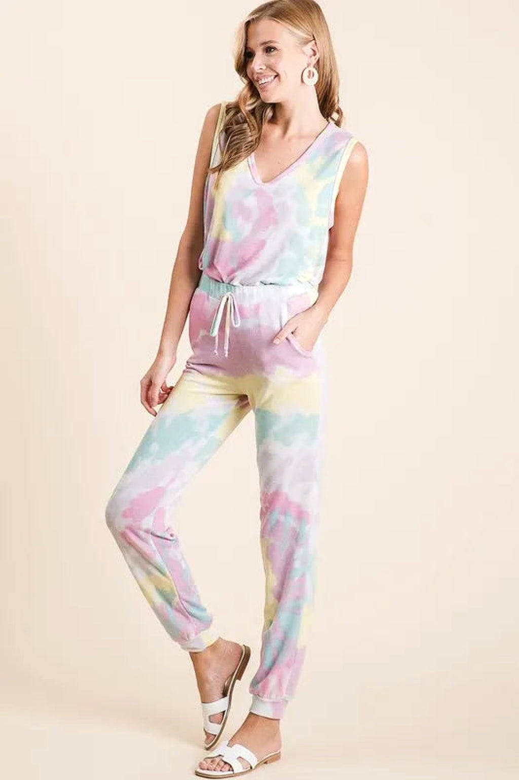 BiBi Tie Dye French Terry Casual Pants - enhanced image 9