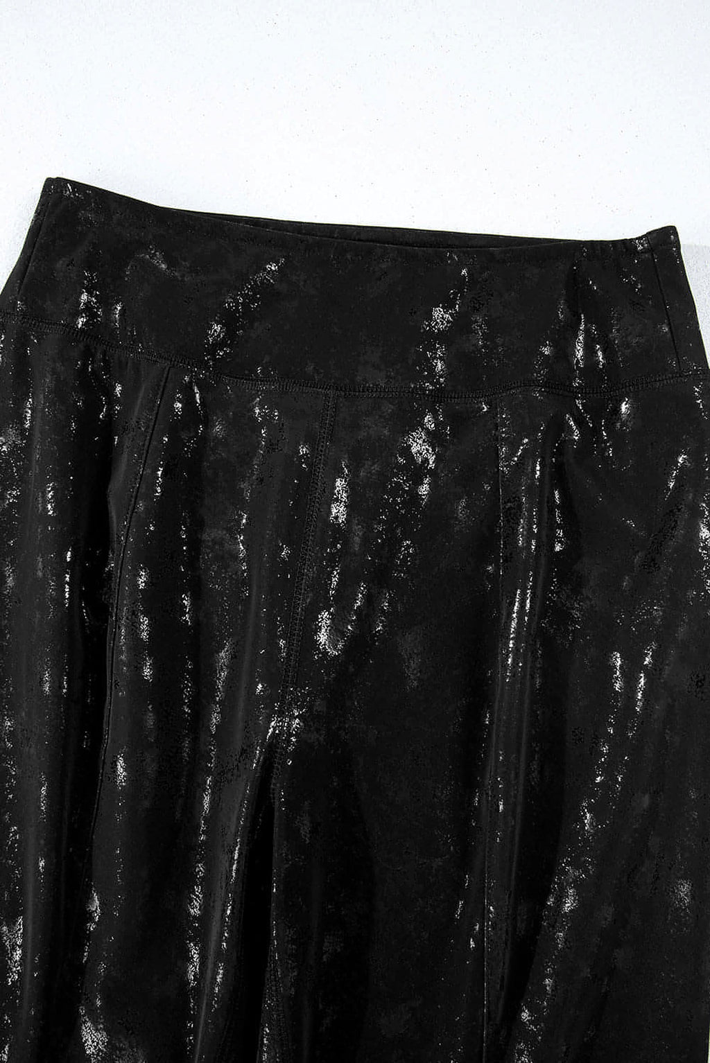Black Faux Leather Splits High Waist Leggings - enhanced image 9