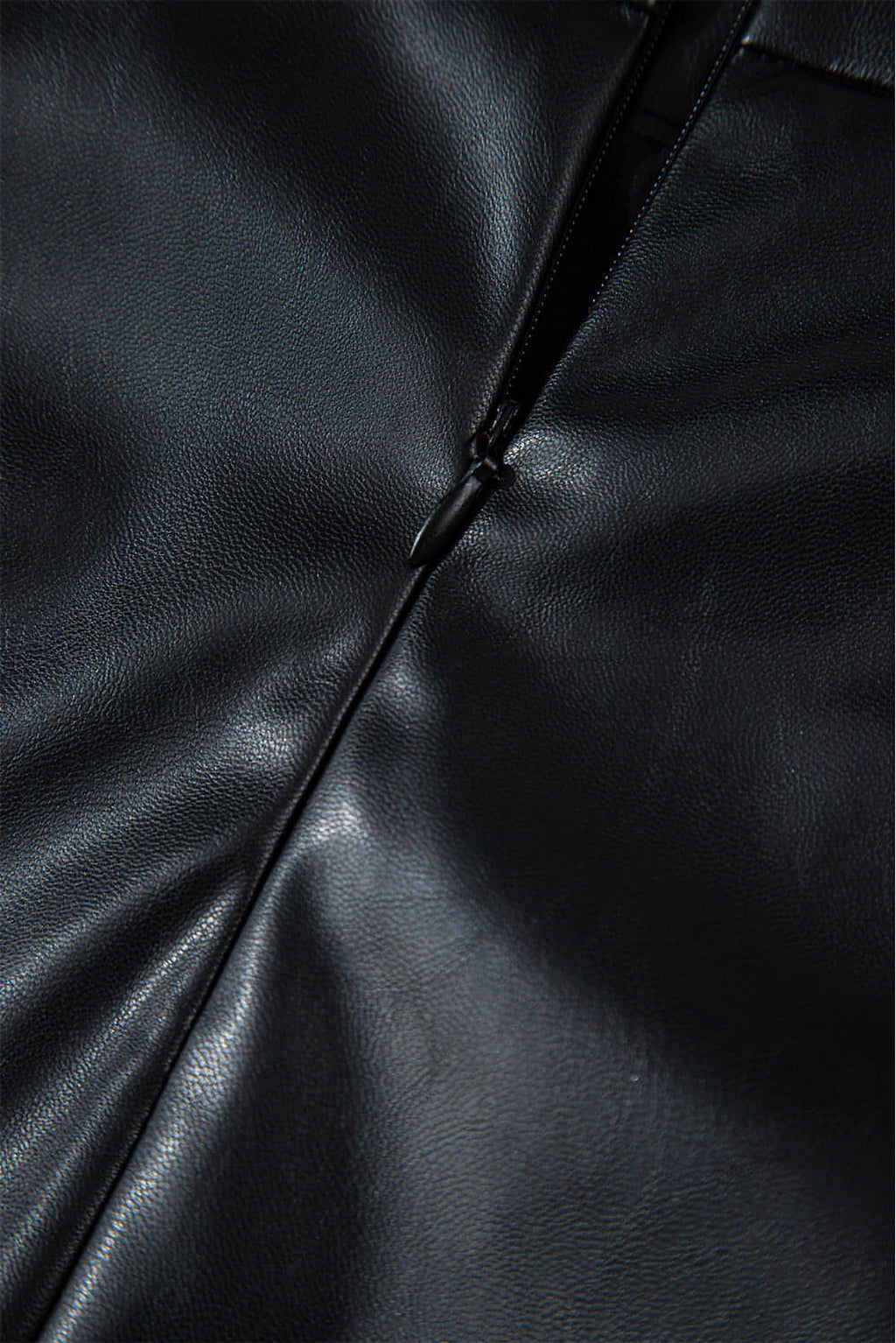 Black PU Leather Side Slits Slim Fit High Waist Mini Skirt - enhanced image 9