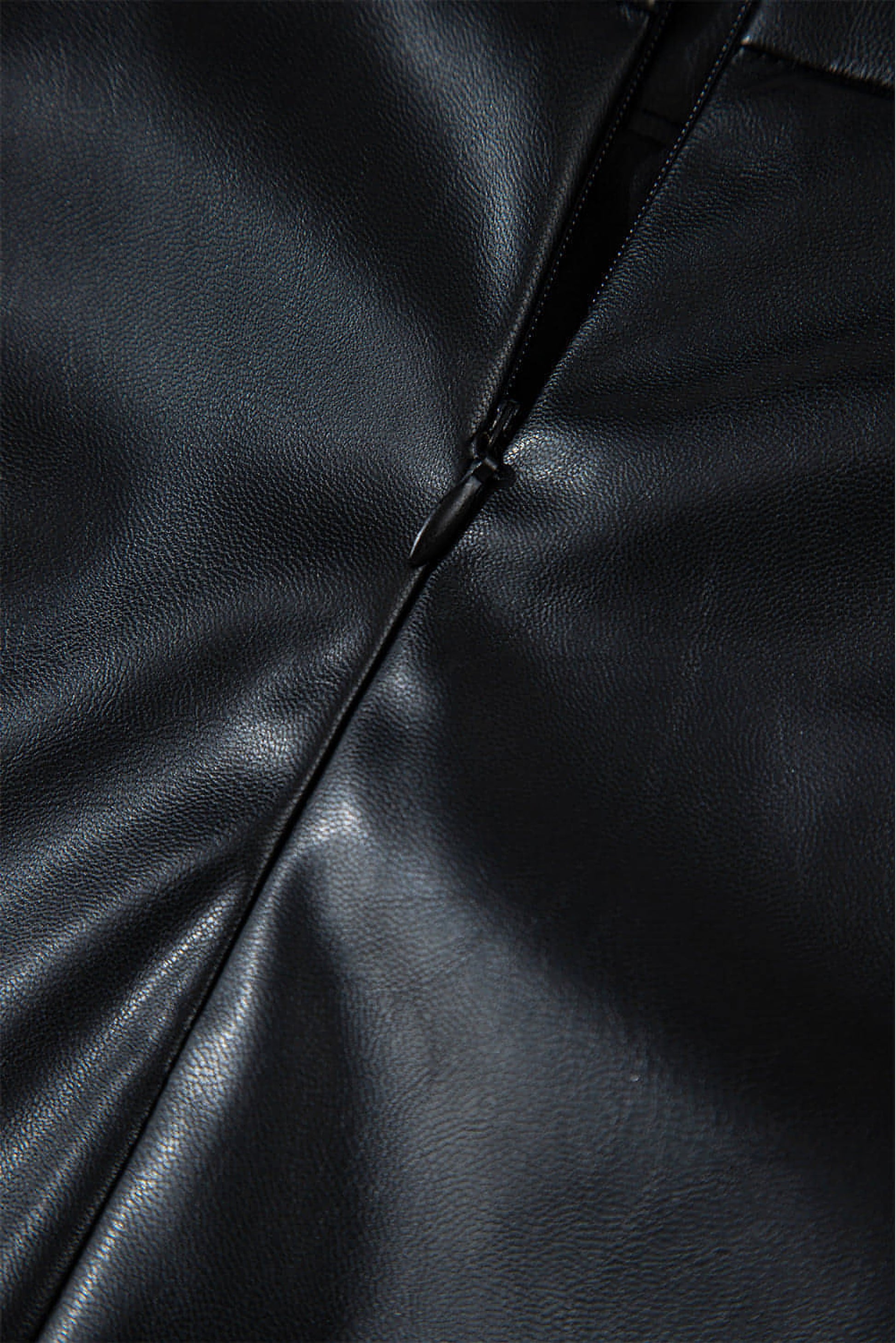 Black PU Leather Side Slits Slim Fit High Waist Mini Skirt - enhanced image 9