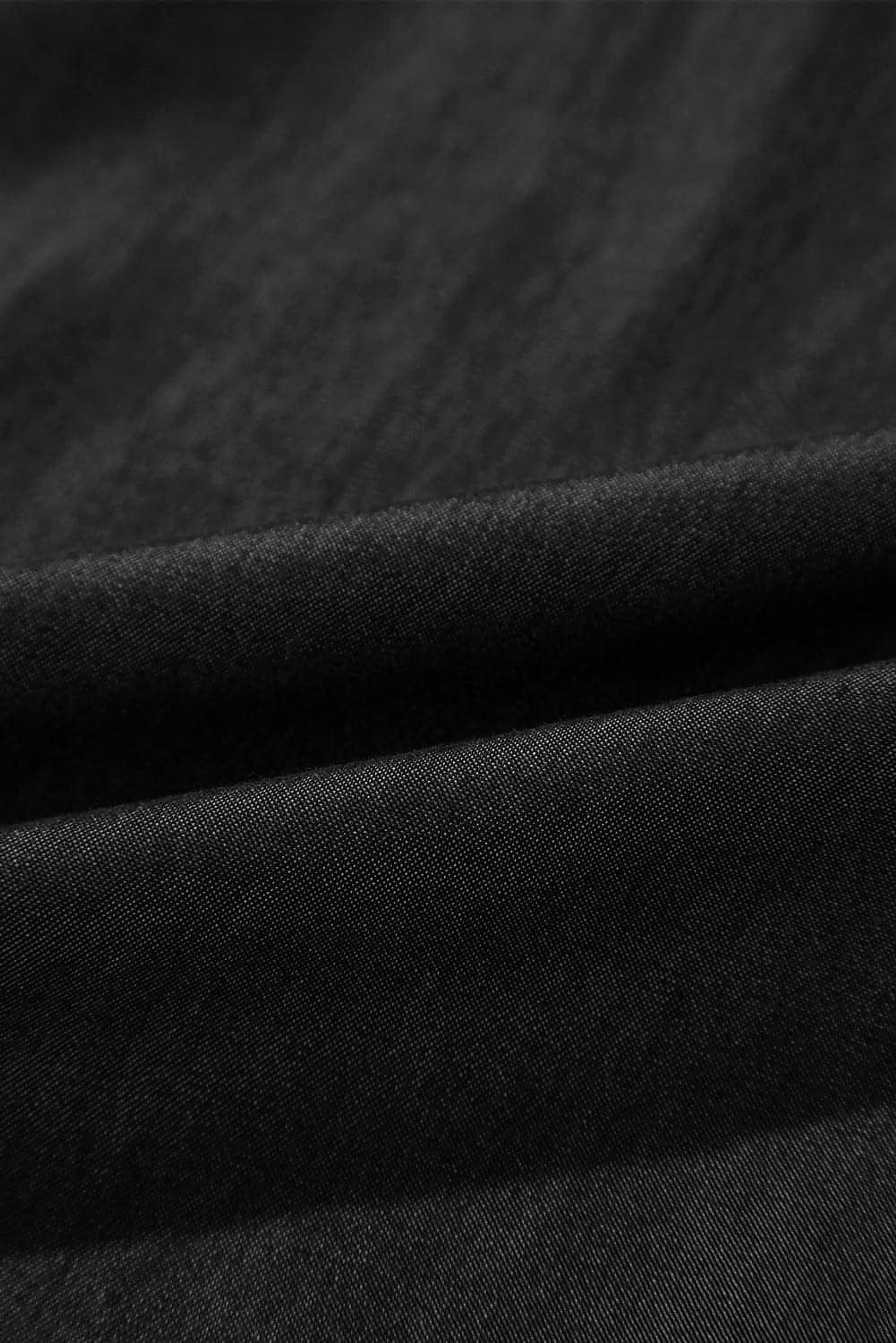 Black Side Pockets Frilled Smocked High Waist Wide Leg Jeans - enhanced image 9