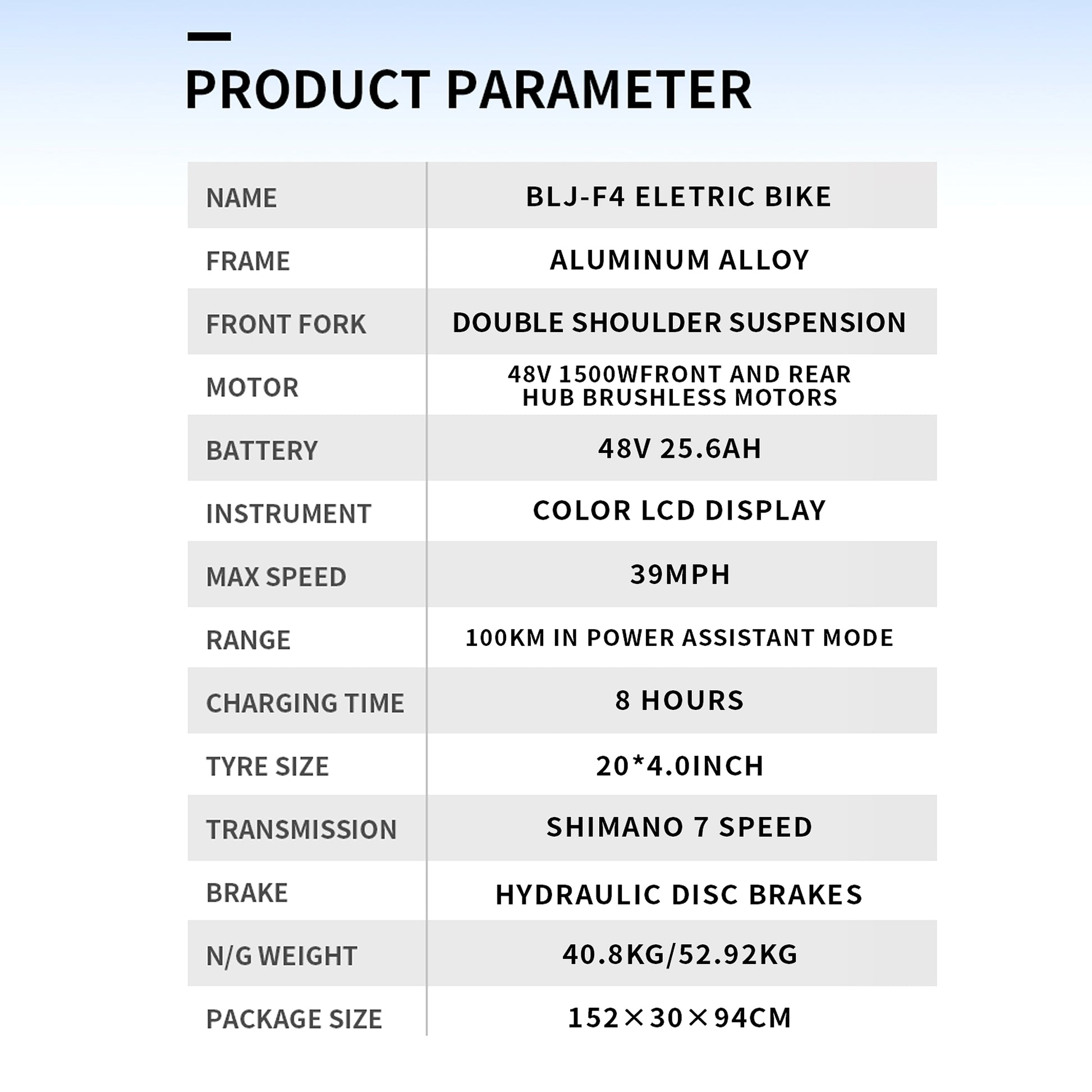 ⚡ BLJ-F4 RetroCruze™ – 20" Fat Tire Urban Electric Bike (1500W Dual Motor, 100KM Range) - enhanced image 9