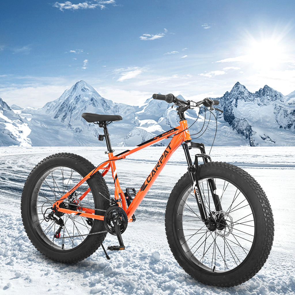 Carpat™ Ruff-Ryde – 26" Fat Tire MTB (Orange, 21-Speed, Full Suspension) - enhanced image 9