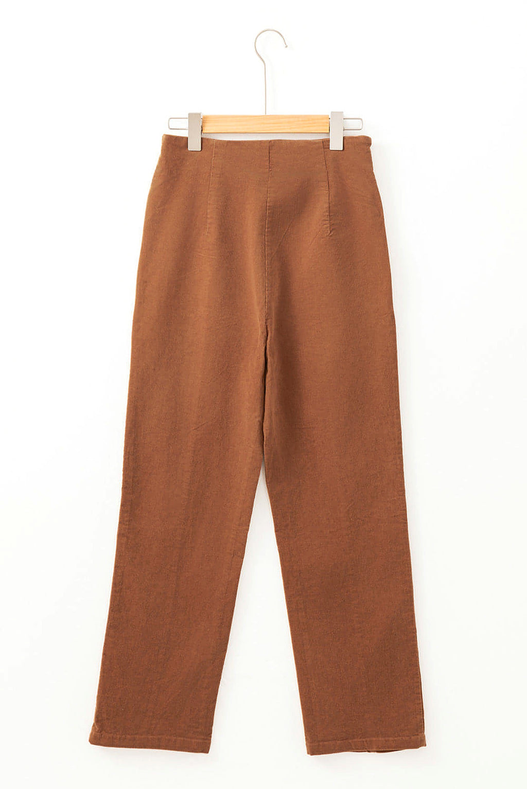 Chestnut Solid Color Double Breasted Straight Leg Pants - enhanced image 9