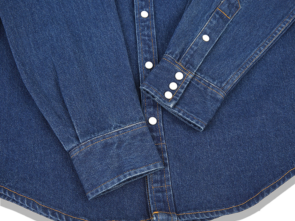 Classic Bag Flower Wash Denim Shirt - enhanced image 9