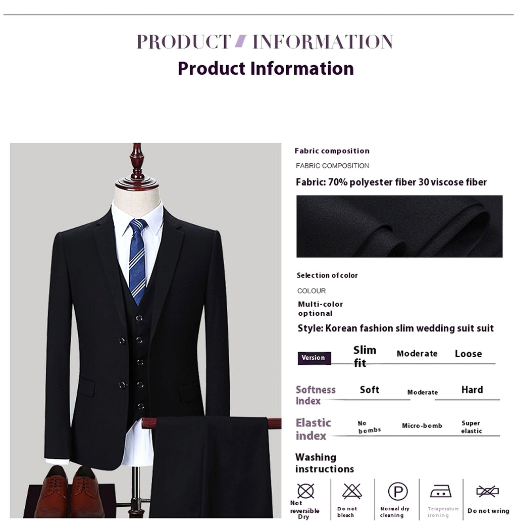 Veridien™ – Korean Slim Fit 3-Piece Suit - enhanced image 9