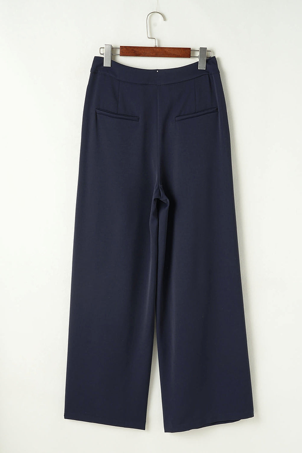 Dirty blue Dual Buttoned High Waist Pleated Wide Leg Pants - enhanced image 9