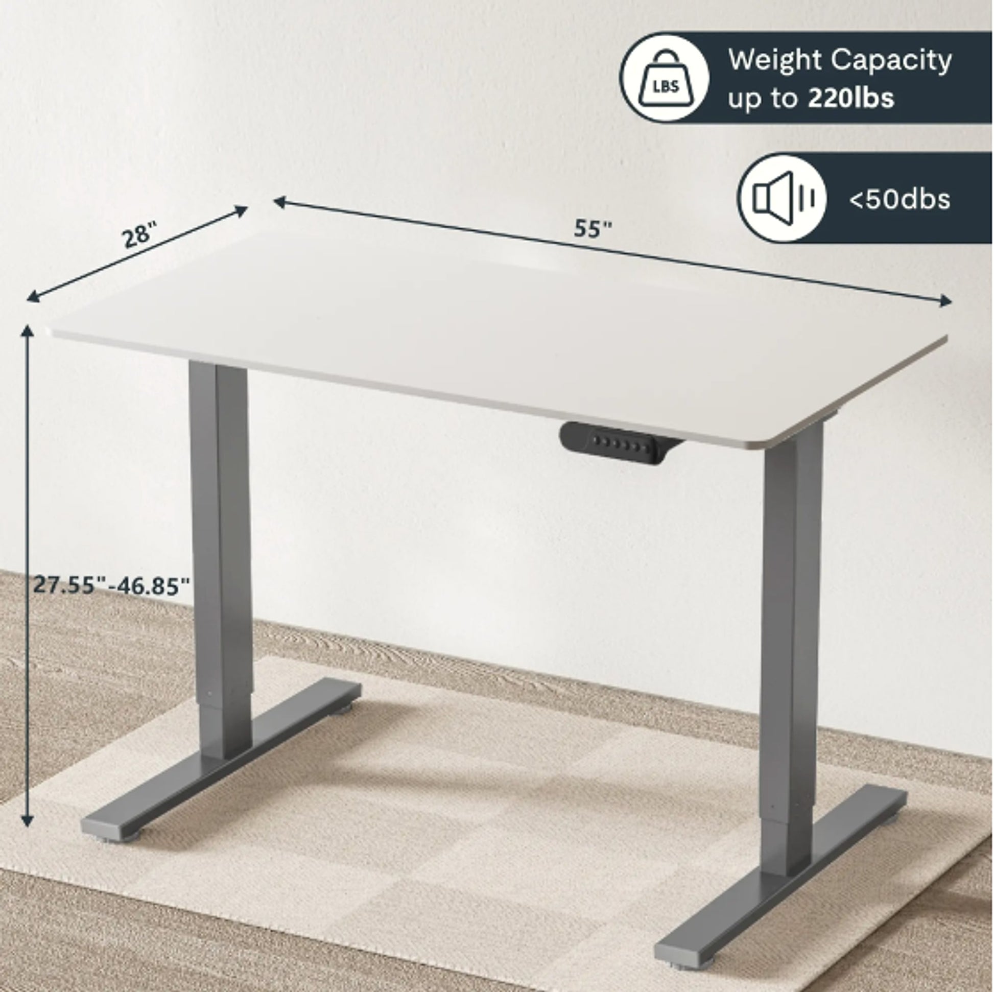 ErgoFlex™ – Electric Standing Desk 55" x 28" with Dual Motor & Memory Panel (US Warehouse) - enhanced image 9
