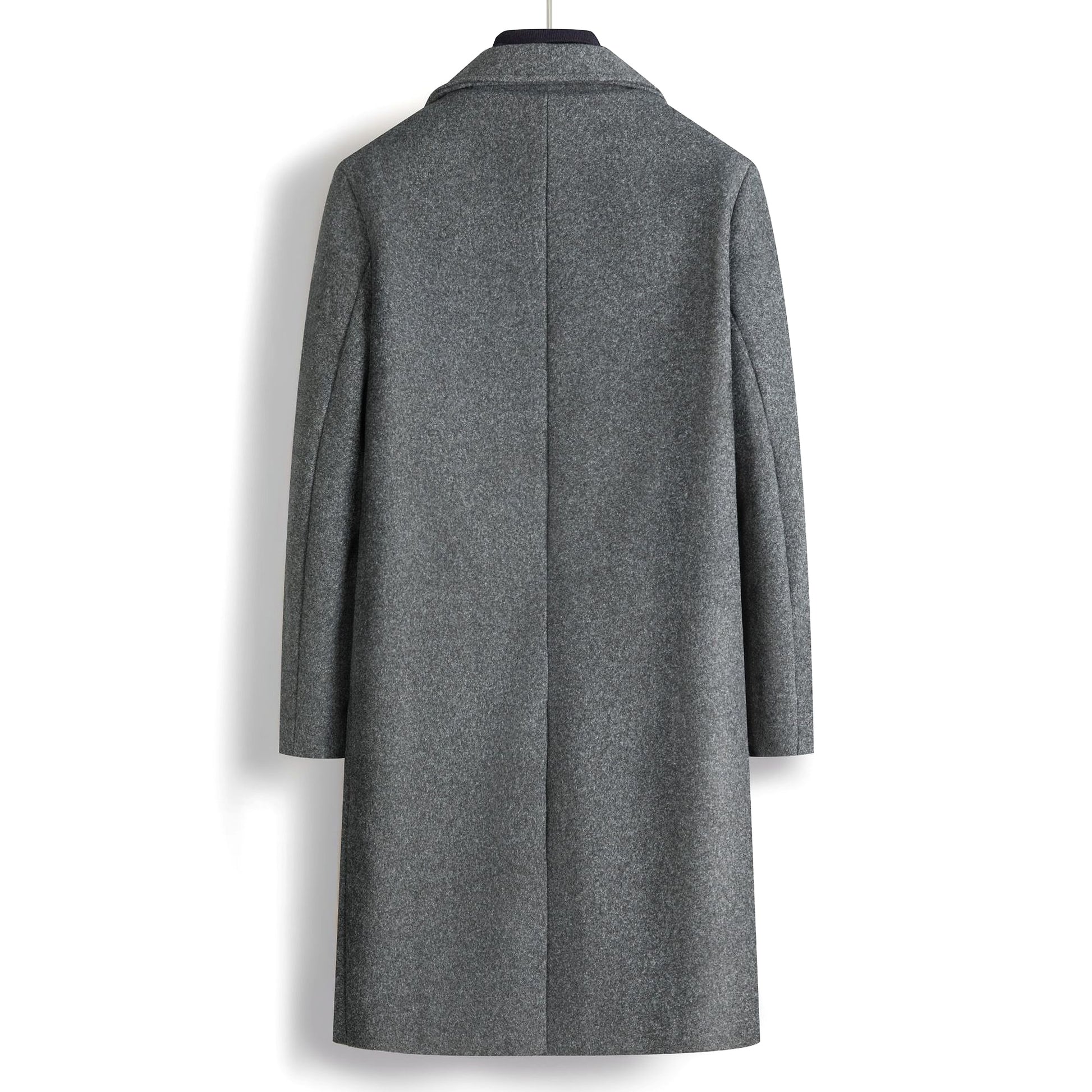 Fall Winter Men Double Breasted Mid-length Trench Coat - enhanced image 9