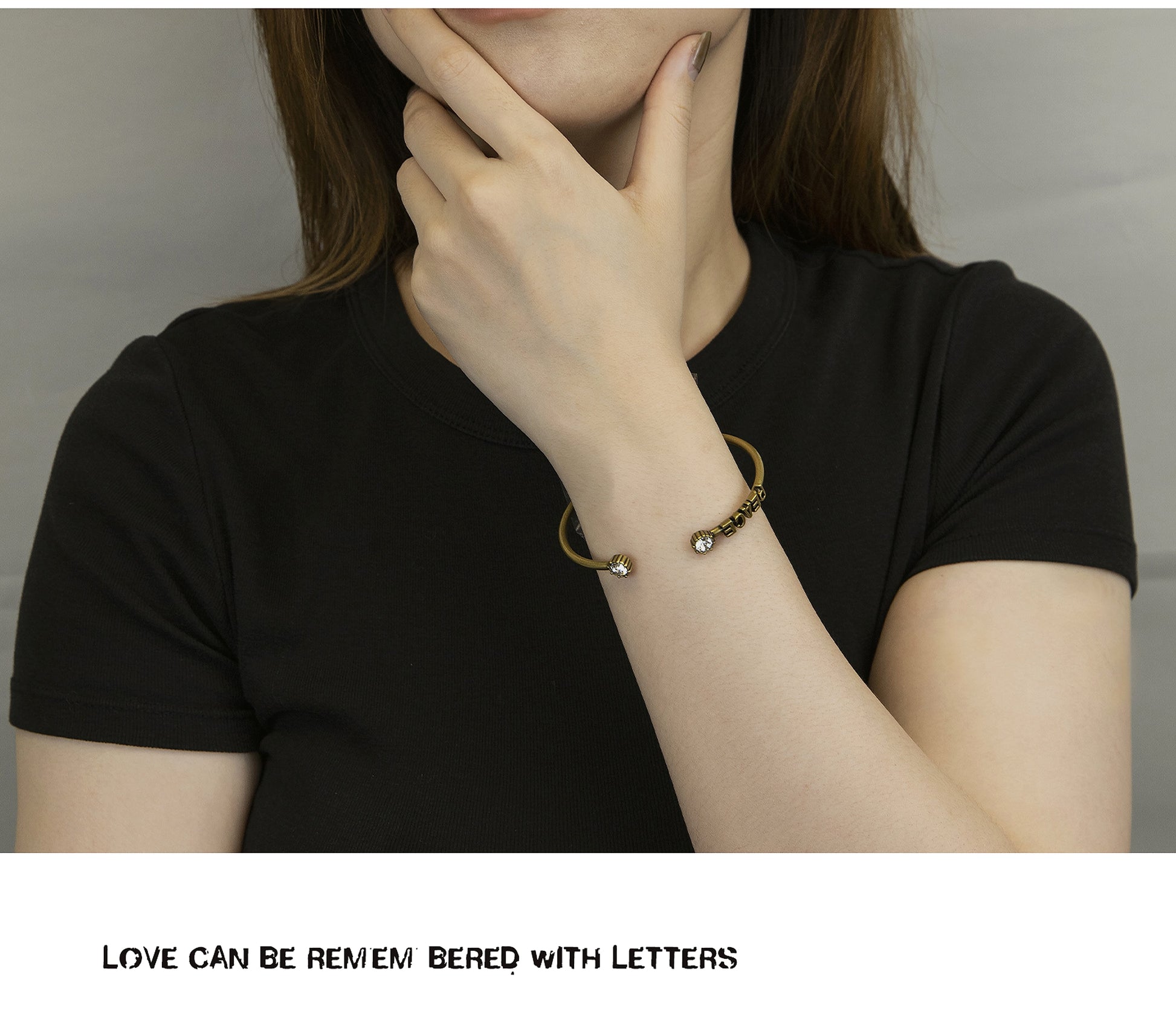 Vintage Bronze Letter Bracelet – A Retro & Timeless Statement Piece! - enhanced image 9