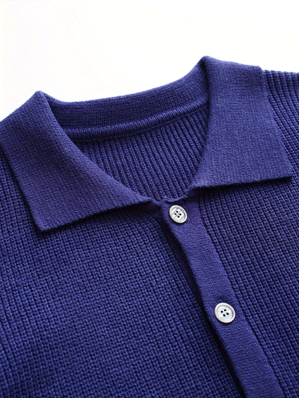 Fashion Solid Color Simple Men's Knitwear Cardigan Sweater Coat - enhanced image 9