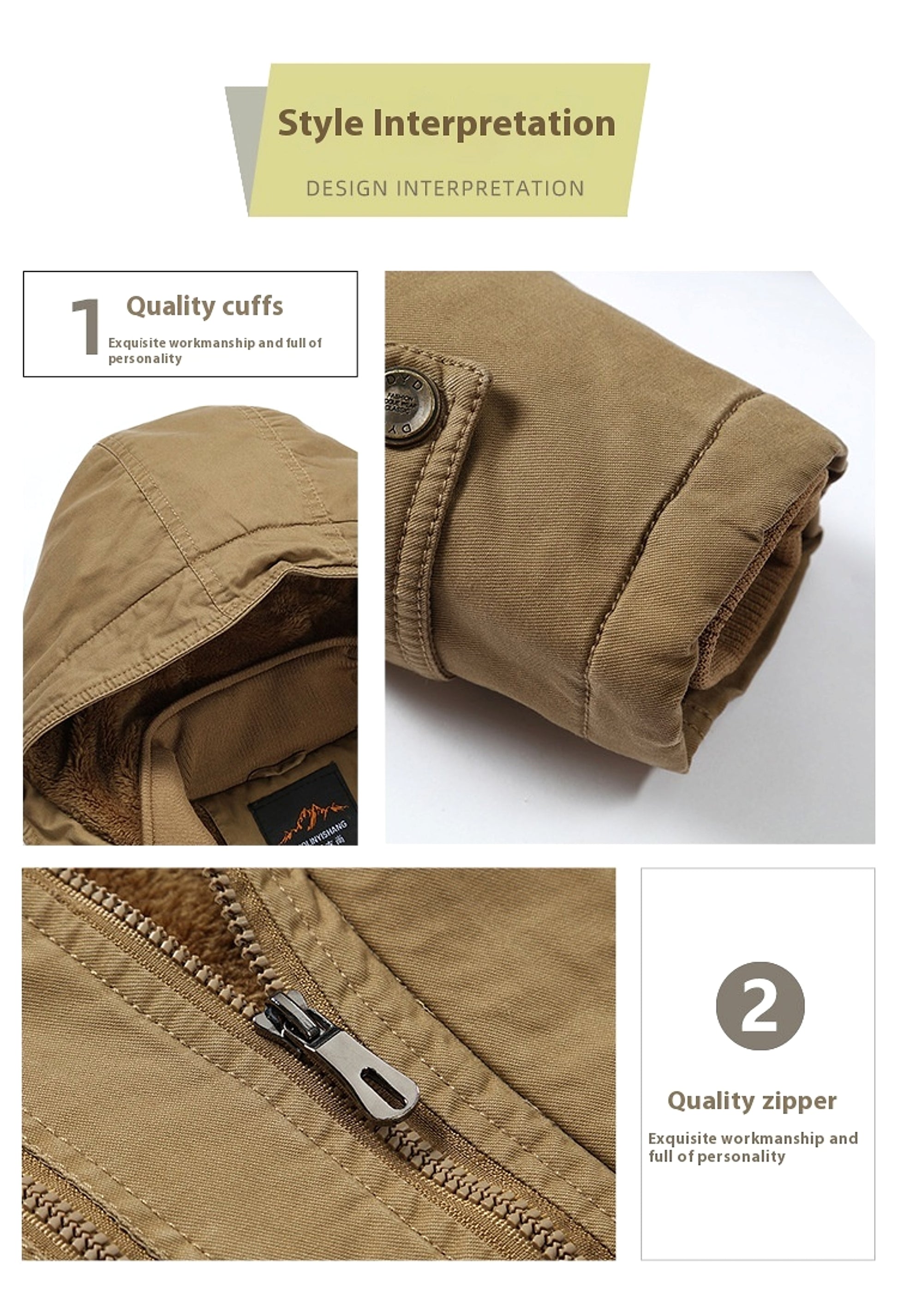 Fleece-lined Warm-keeping And Cold-proof Warm Men's Casual Jacket - enhanced image 9