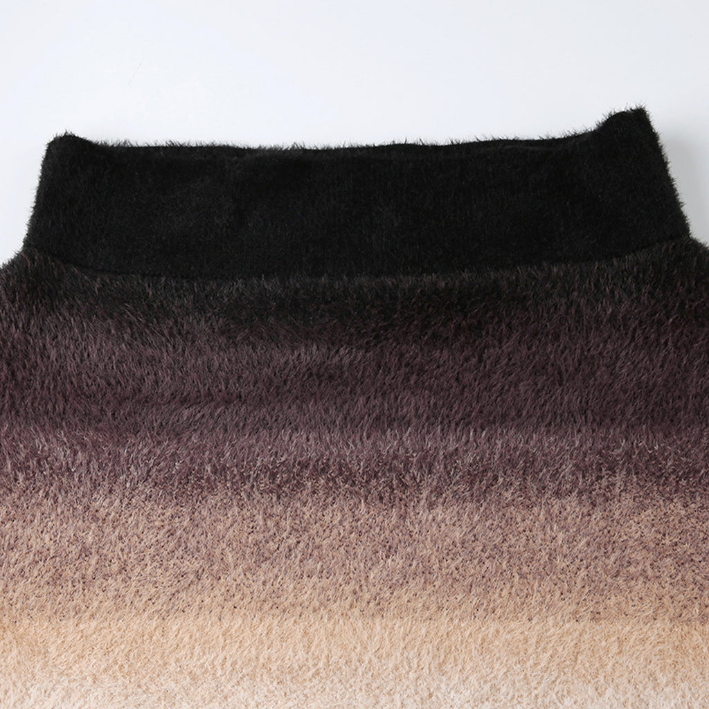 Gradient Off-neck Long-sleeved Woolen Top Women Sweater - enhanced image 9