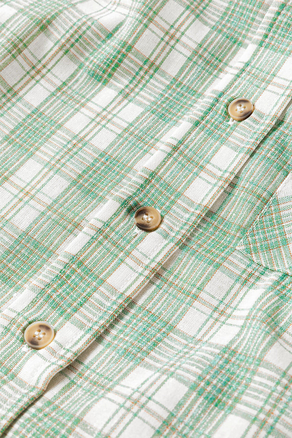 Green Checkered Print Loose Fit Buttoned Hooded Shacket - enhanced image 9