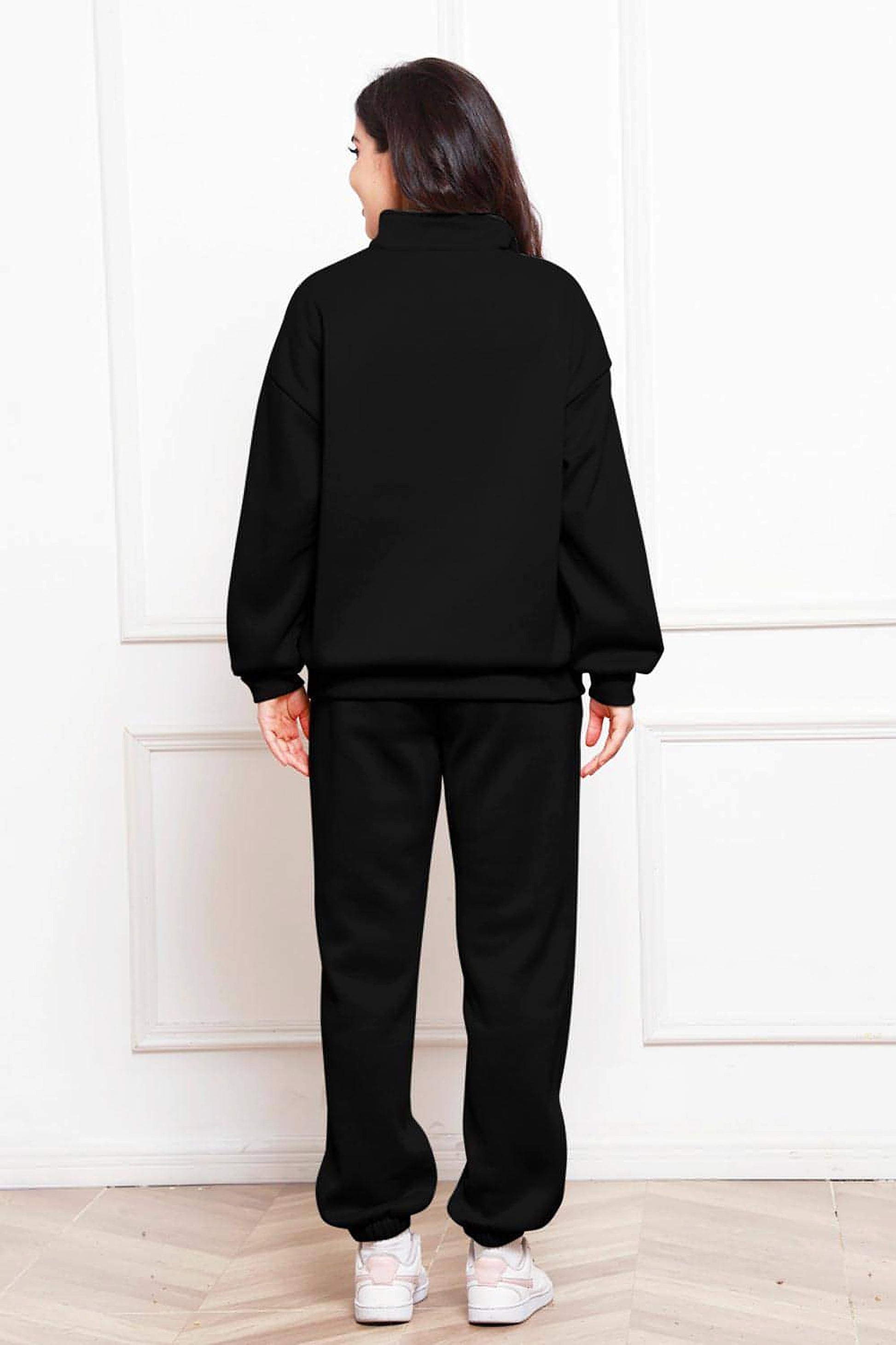 Half Zip Long Sleeve Sweatshirt and Pants Set - enhanced image 9