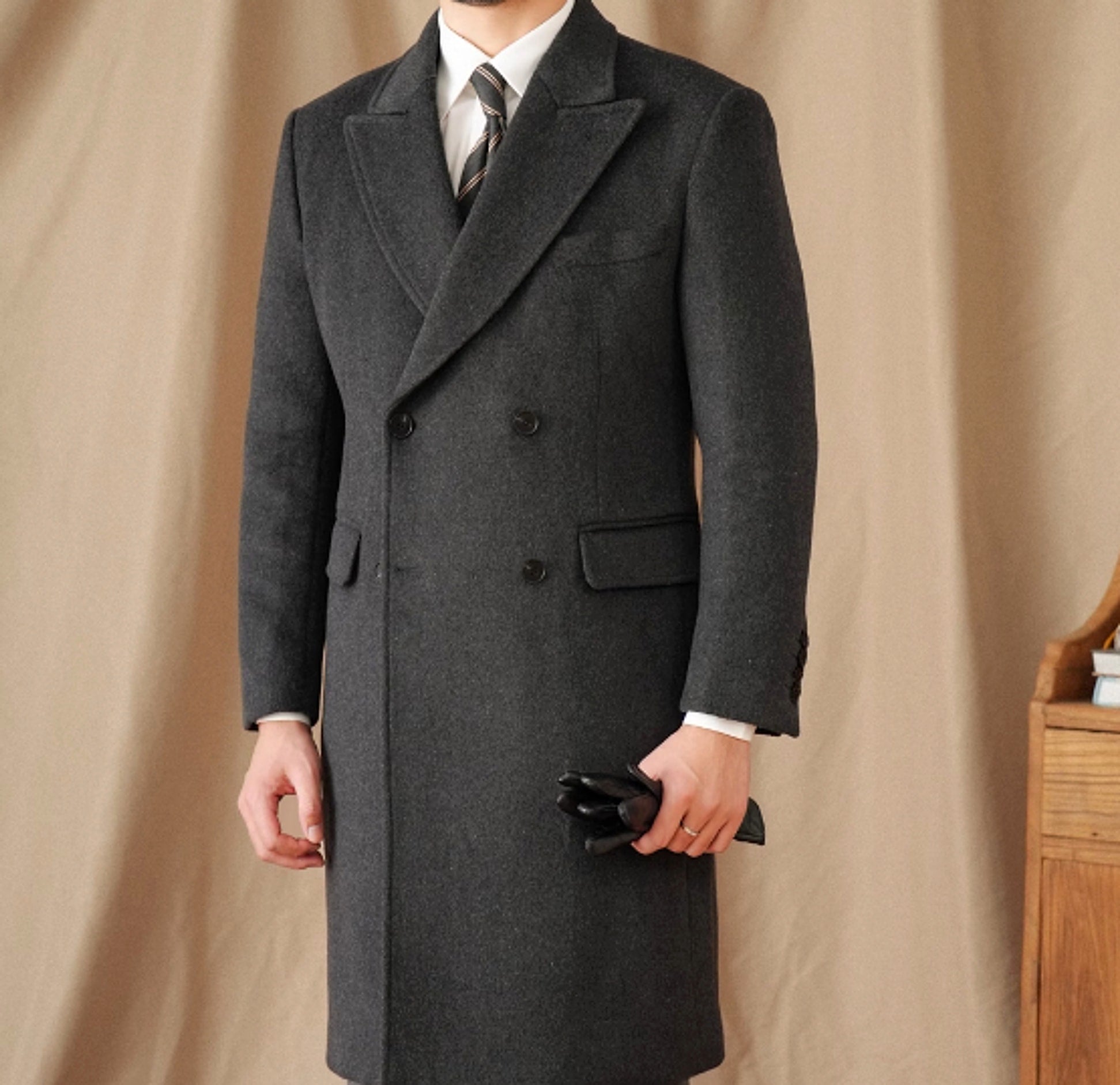 HauteWool™ – Double-Breasted Wool Coat (25% Wool Blend) - enhanced image 9
