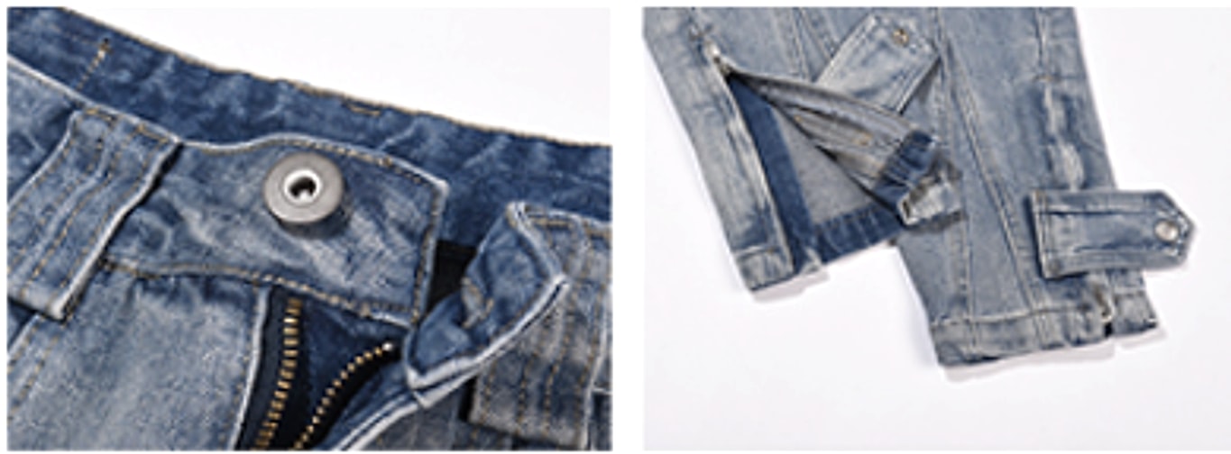 High Street Distressed 3D Cut Jeans With Side Zipper Men - enhanced image 9