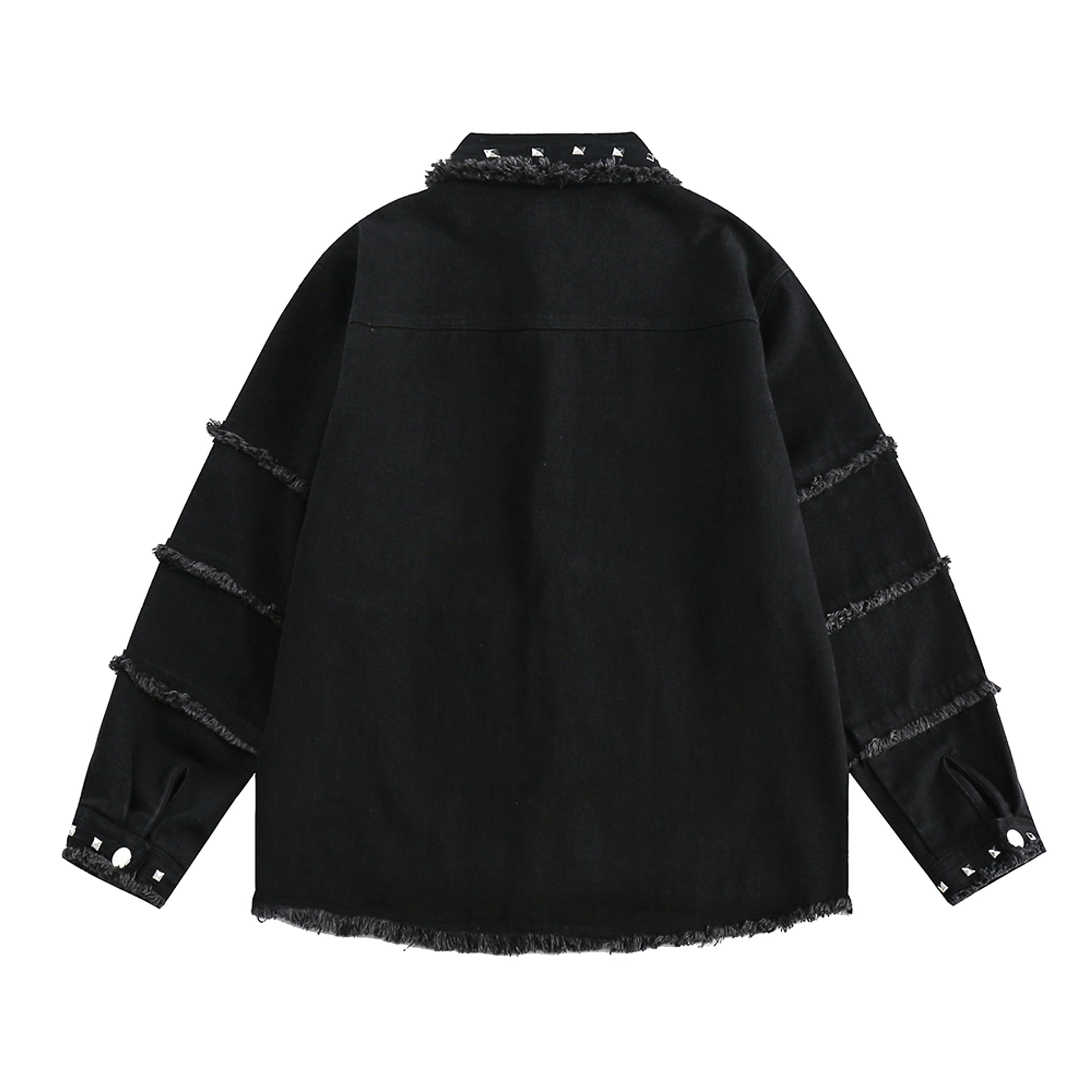 High Street Fashion Brand Hip Hop Rock Rivet Decorative Denim Jacket - enhanced image 9