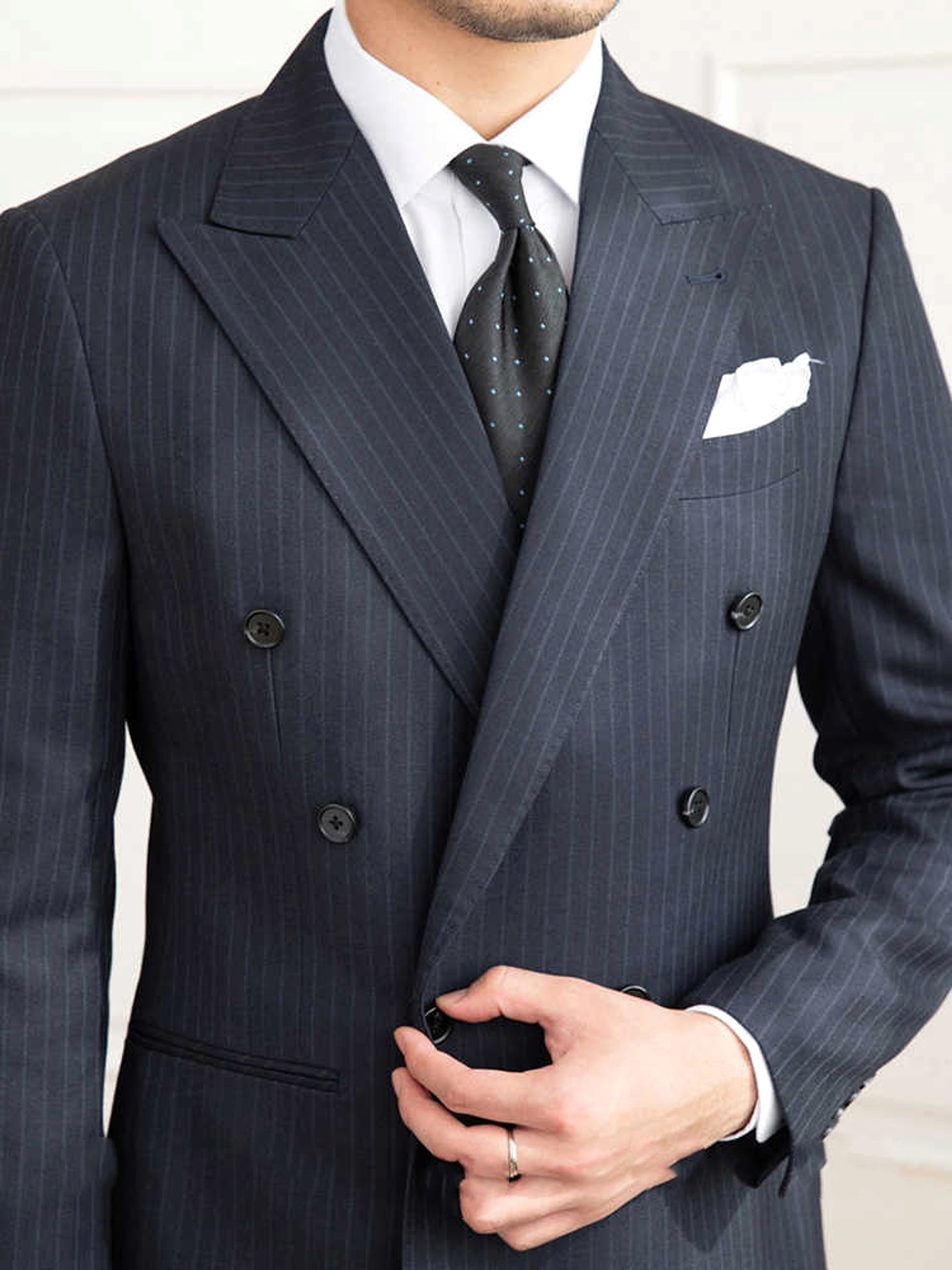 Homemade Six Button A Stripe Slim Fit Casual Retro Suit - enhanced image 9