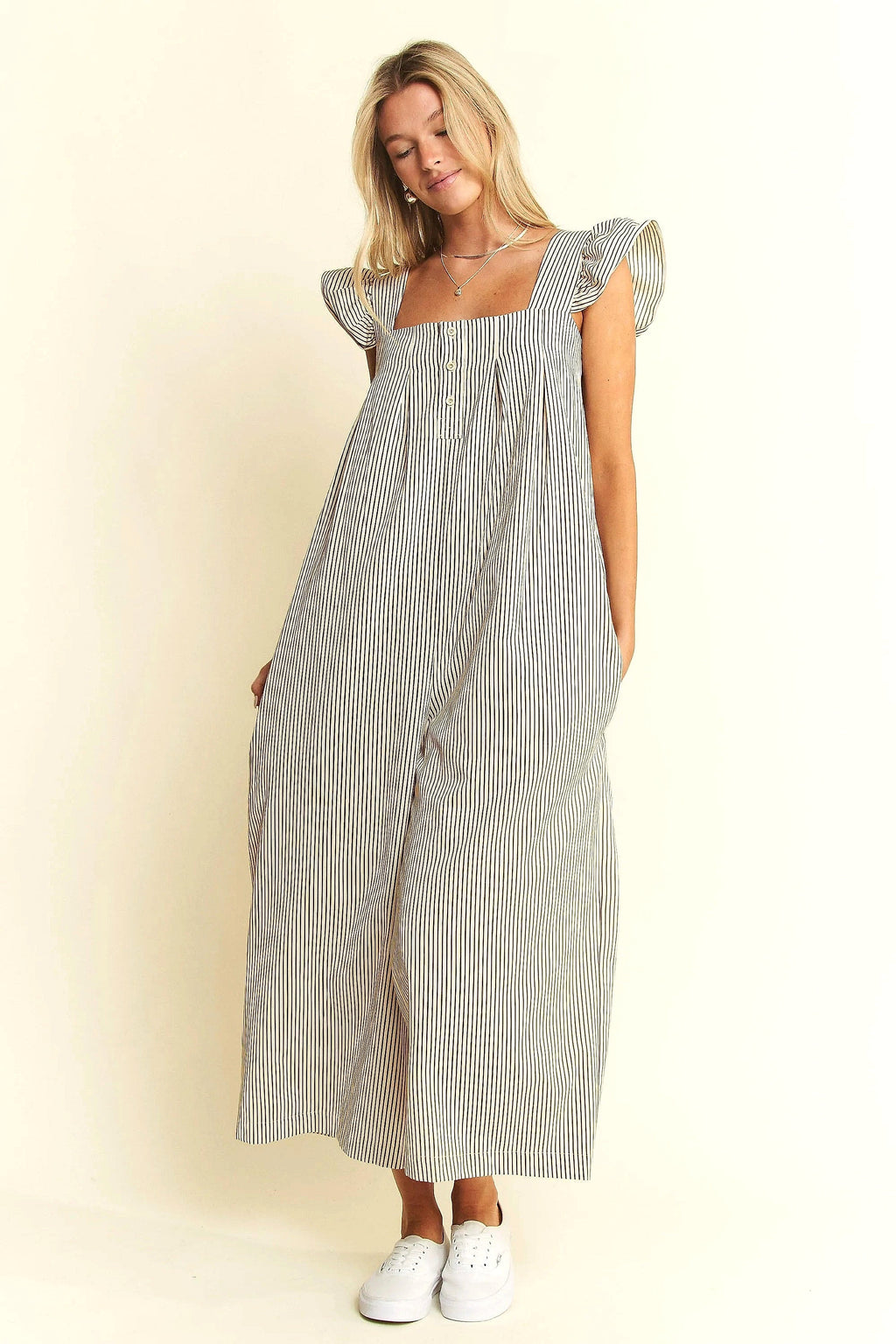 Jade By Jane Stripe Sleeveless Ruffle Jumpsuit - enhanced image 9