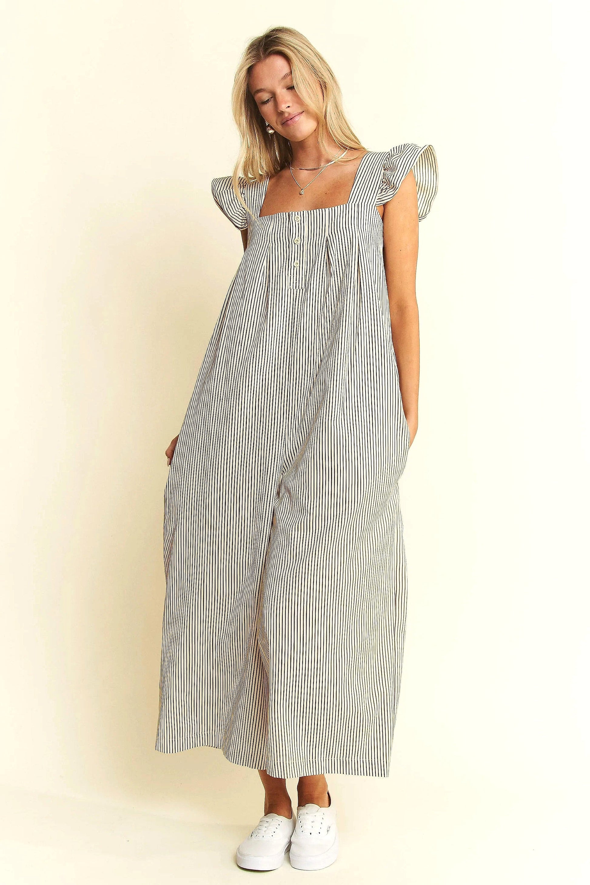 Jade By Jane Stripe Sleeveless Ruffle Jumpsuit - enhanced image 9