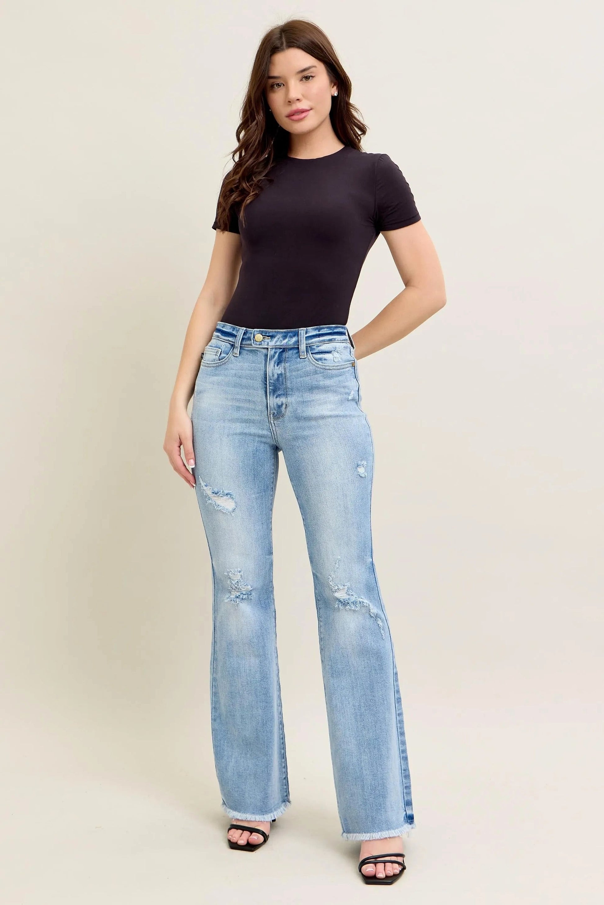 Judy Blue Full Size Hw Flare Jeans W/ Shield Pockets Plus Size - enhanced image 9