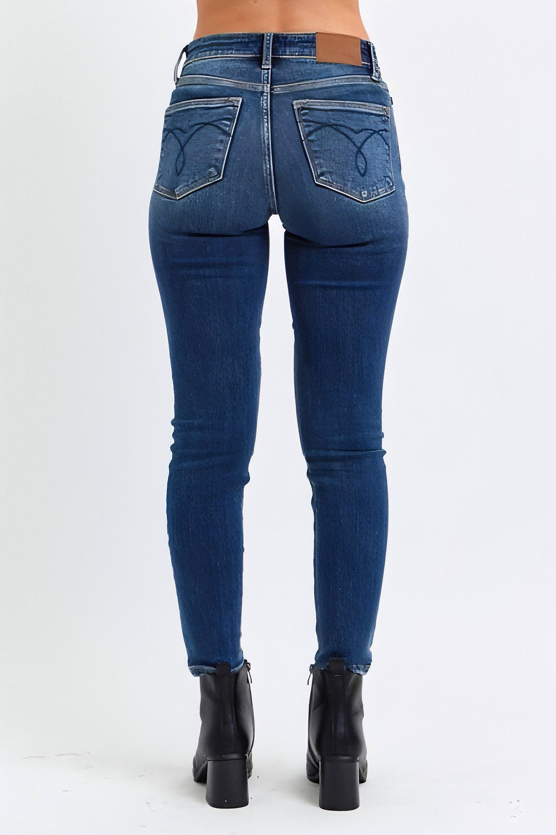 Judy Blue Full Size Run Mid-Rise Waist Skinny Jeans with Thermal Lining - enhanced image 9