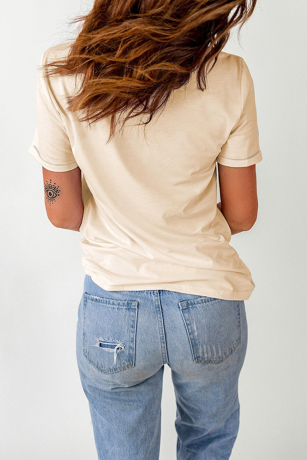 Khaki Pumpkin with Flower Graphic T Shirt - enhanced image 9