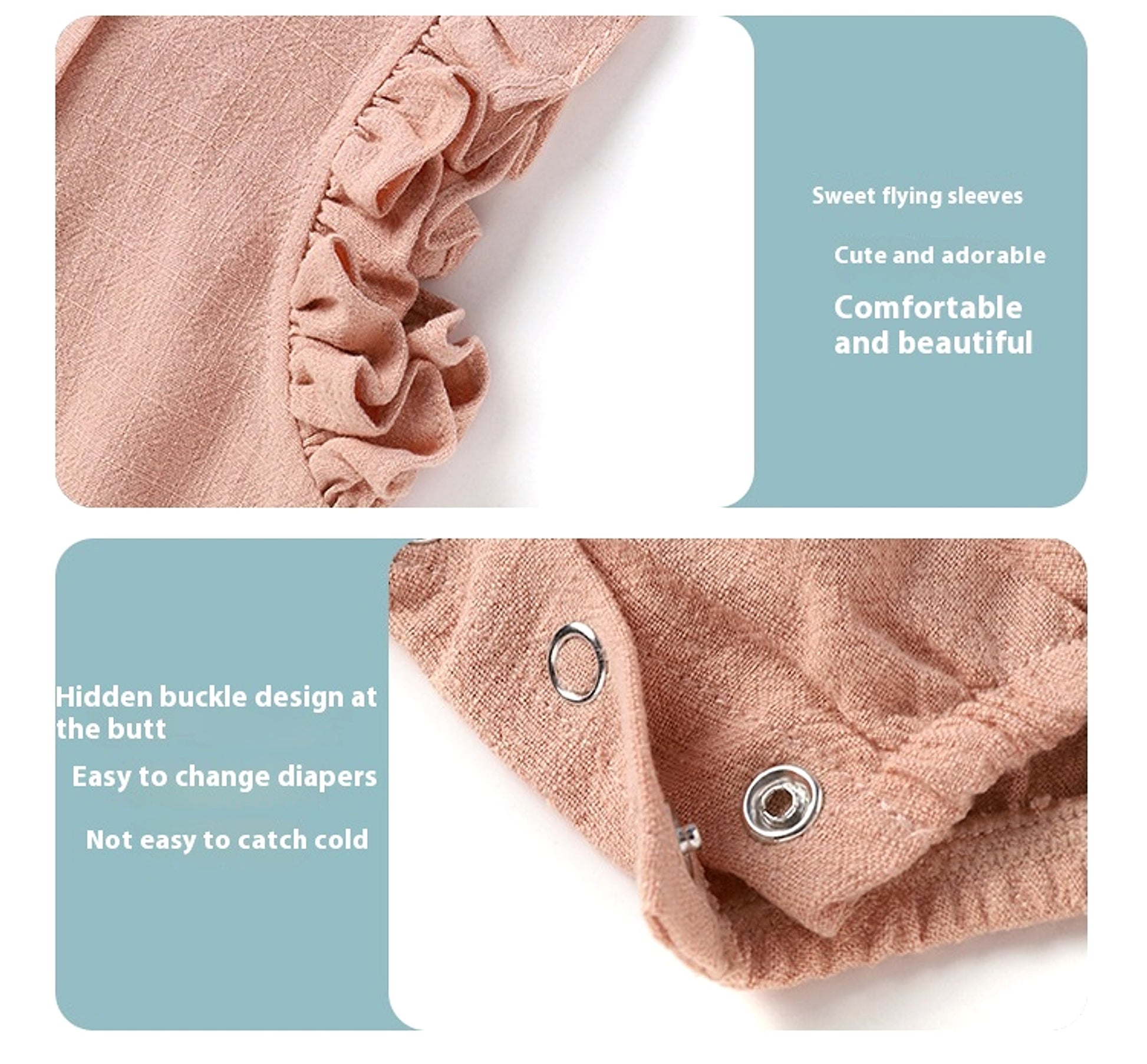 LinoNest™ – Linen Baby Romper with Soft Straps - enhanced image 9