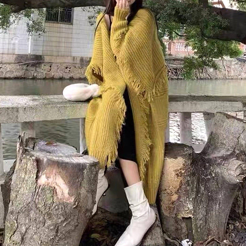 Long Alpaca Wool Sweater Coat Handmade Womens Clothing - enhanced image 9